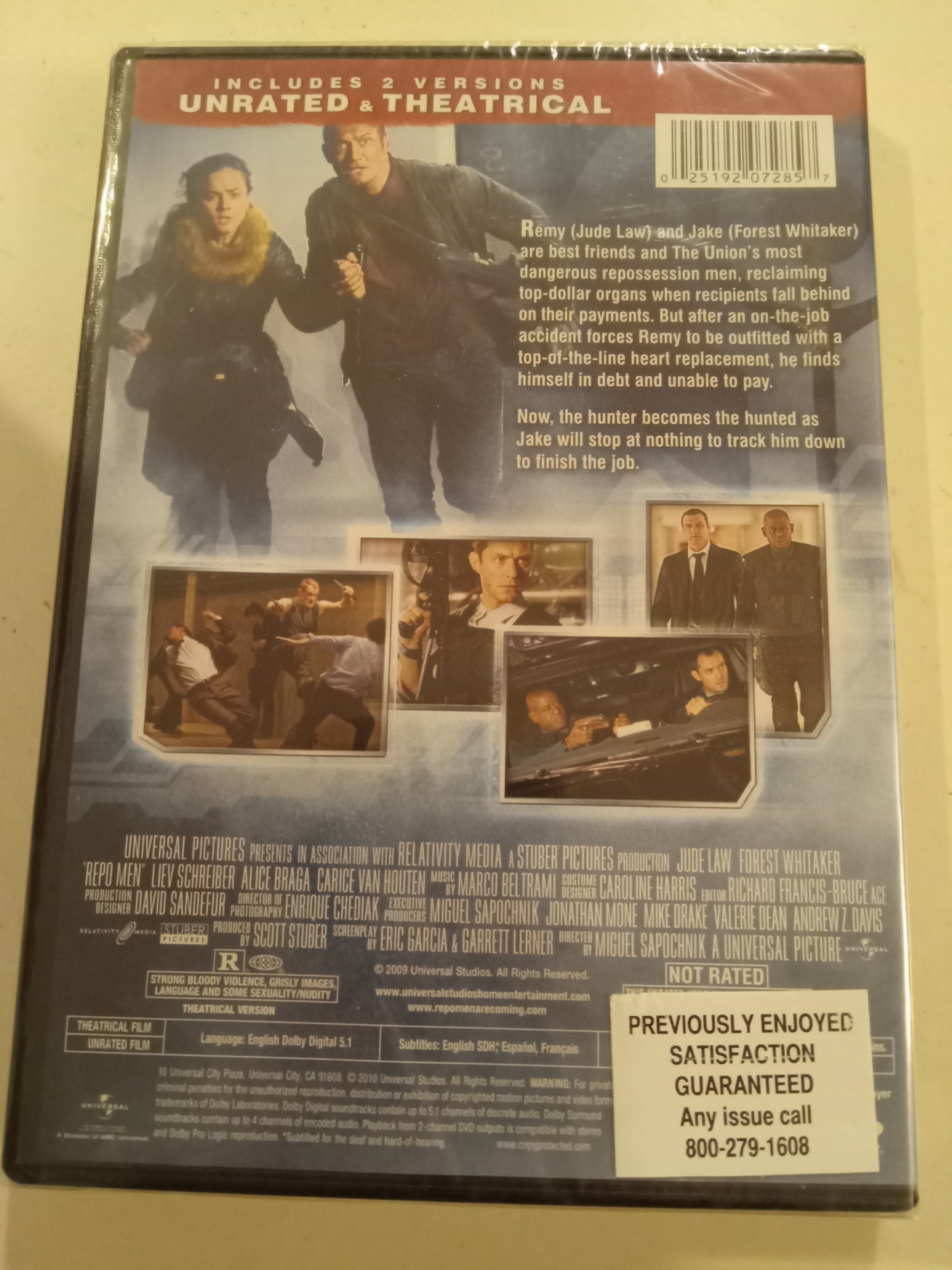Repo Men, DVD Movie, Jude Law Widescreen, Rated R/Not-Rated, LIKE NEW/USED