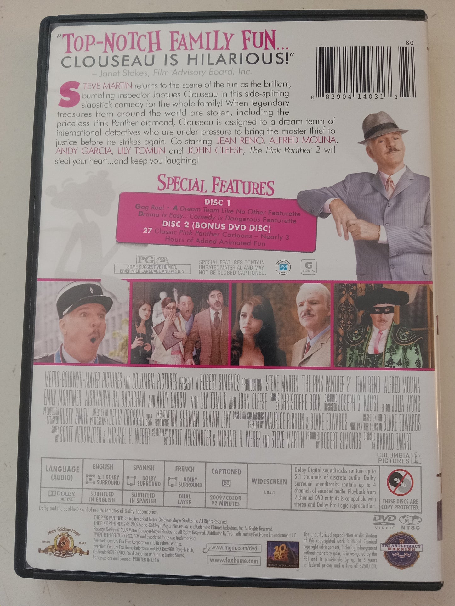 The Pink Panther 2, DVD Movie, 2 Disc Ed. Steve Martin Widescreen, Rated PG, USED