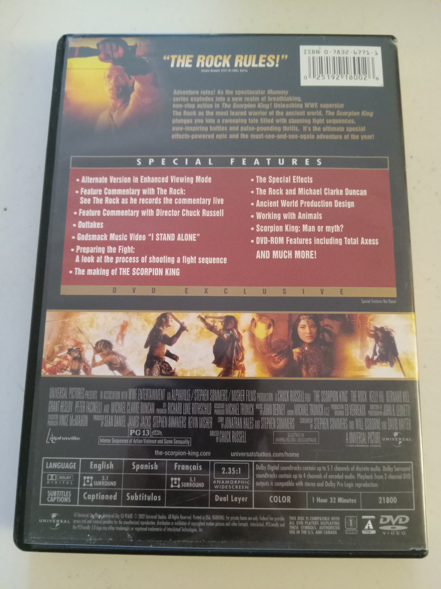 The Scorpion King Collectors Edition, DVD Movie, Dwayne Johnson Widescreen, Rated PG-13, USED