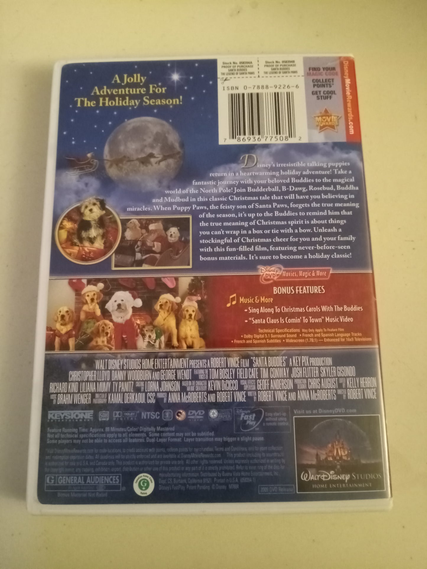 Santa Buddies, The Legend of Santa Paws, Disney DVD Movie, Widescreen, Rated G, USED