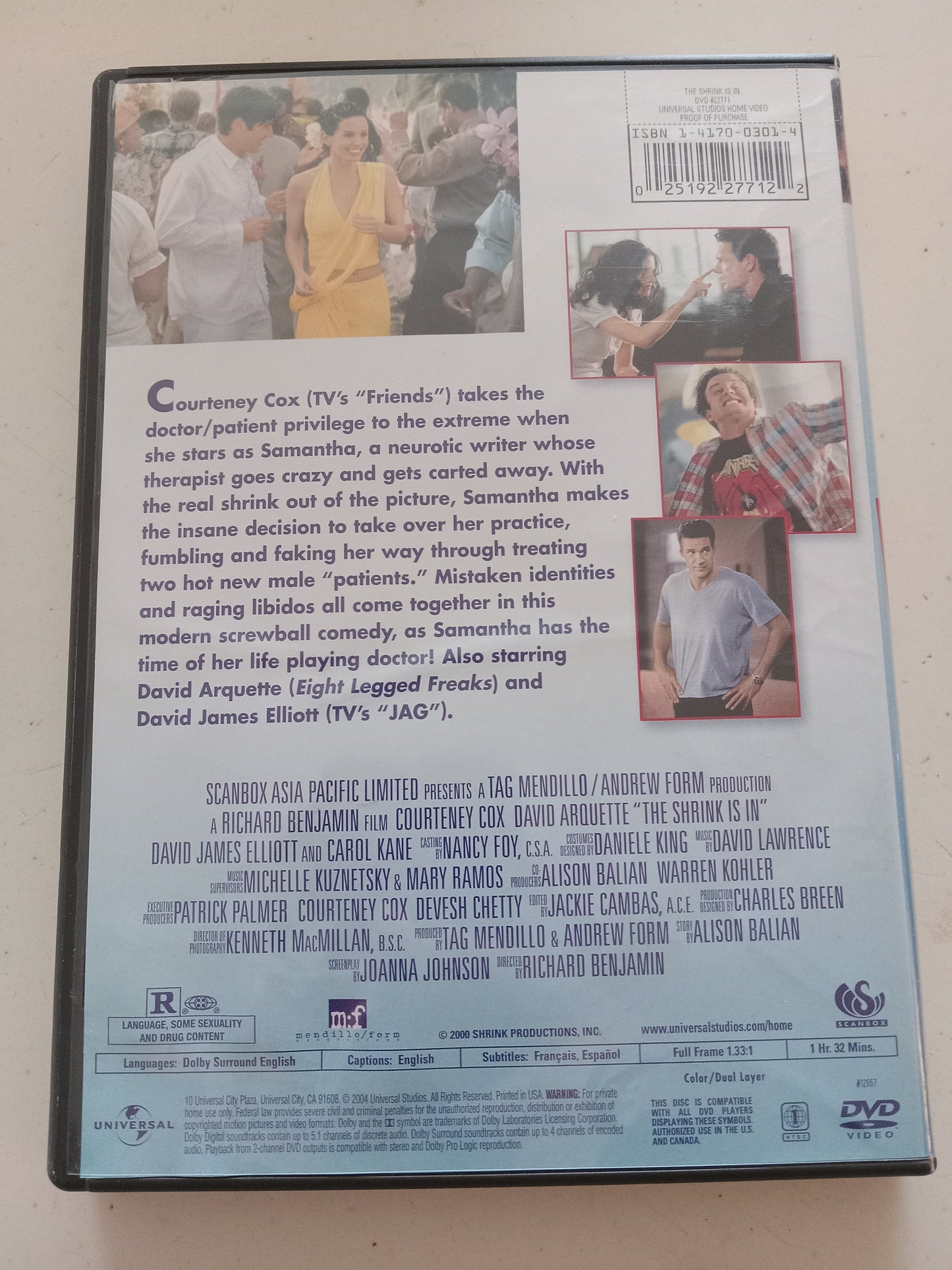 The Shrink Is In, DVD Movie, Courtney Cox Fullscreen, Rated R, USED