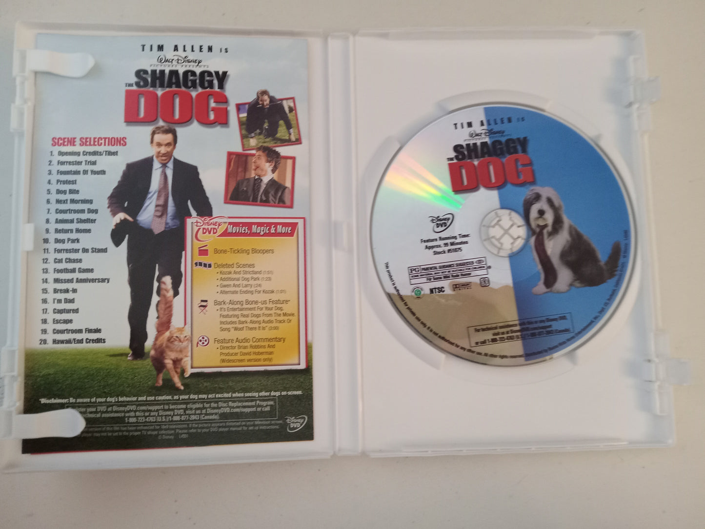The Shaggy Dog, DVD Movie, Tim Allen Fullscreen/Widescreen, Rated PG, USED