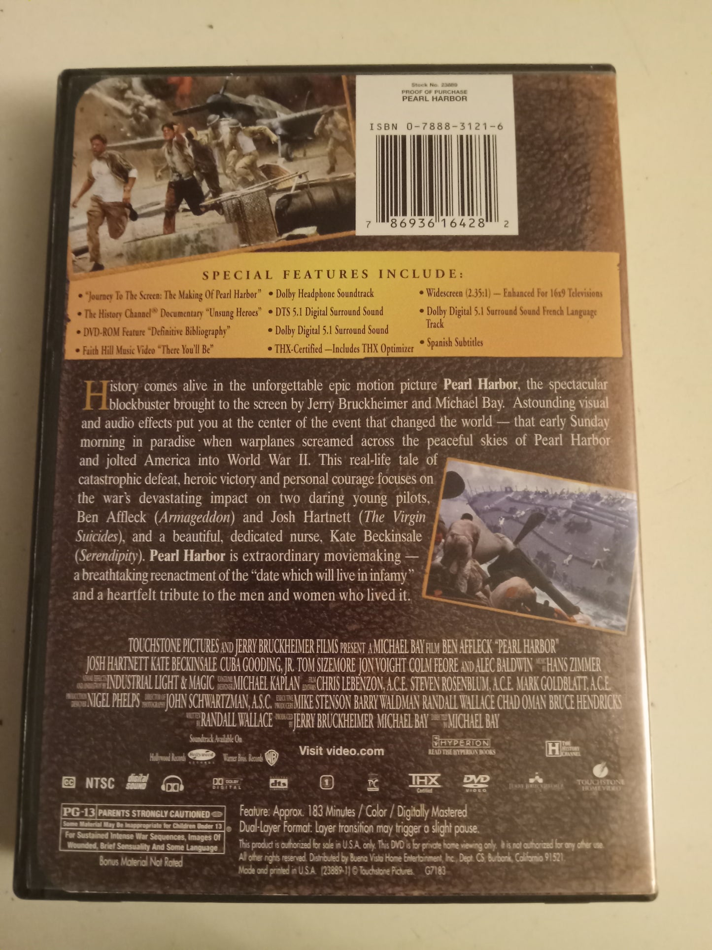 Pearl Harbor, 2 Disc DVD Movie, Ben Affleck Widescreen, 60th Anniversary Commemorative Ed. Rated PG-13, USED
