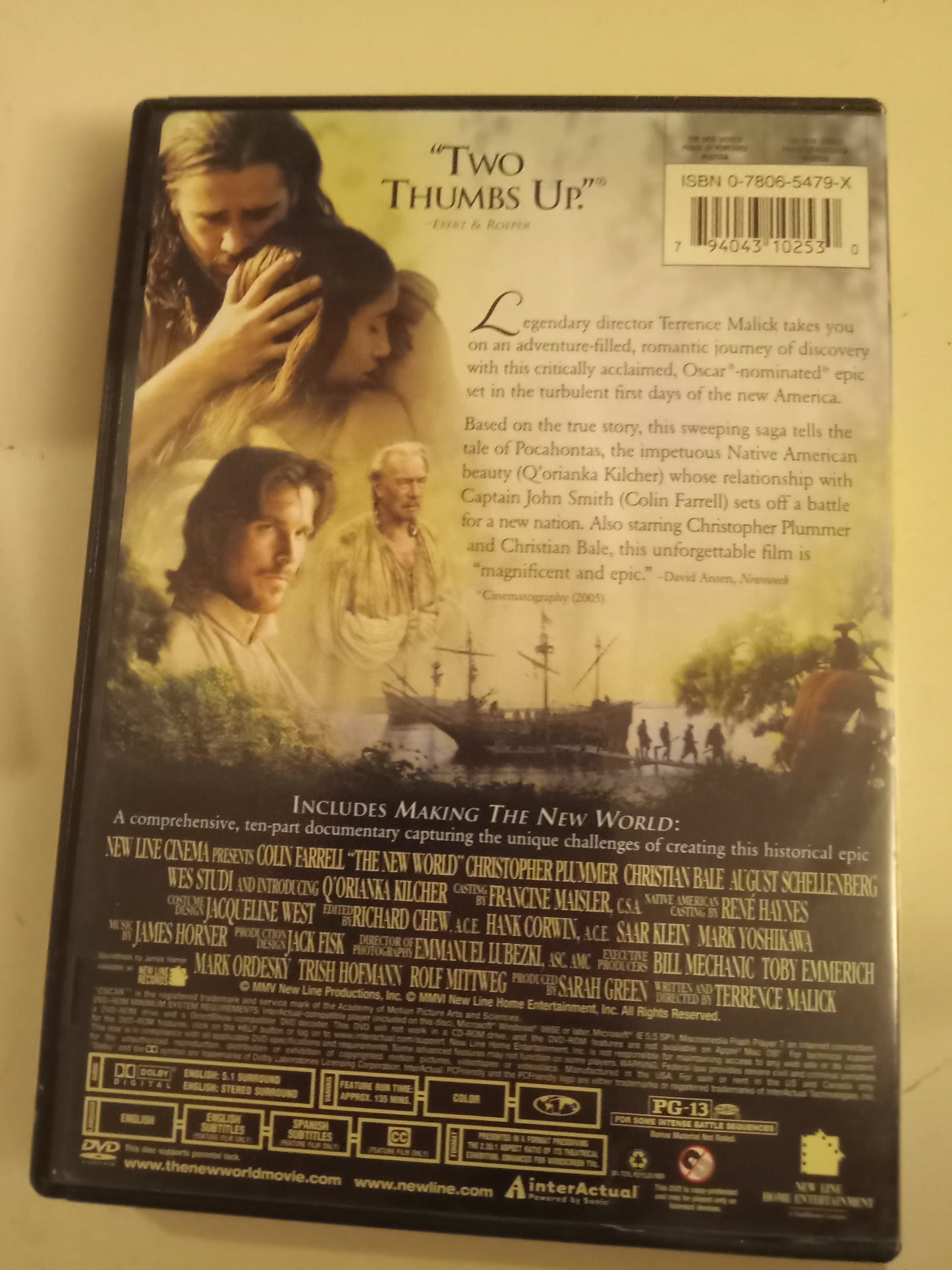 The New World, DVD Movie, Colin Ferrell Widescreen, Rated PG-13, USED