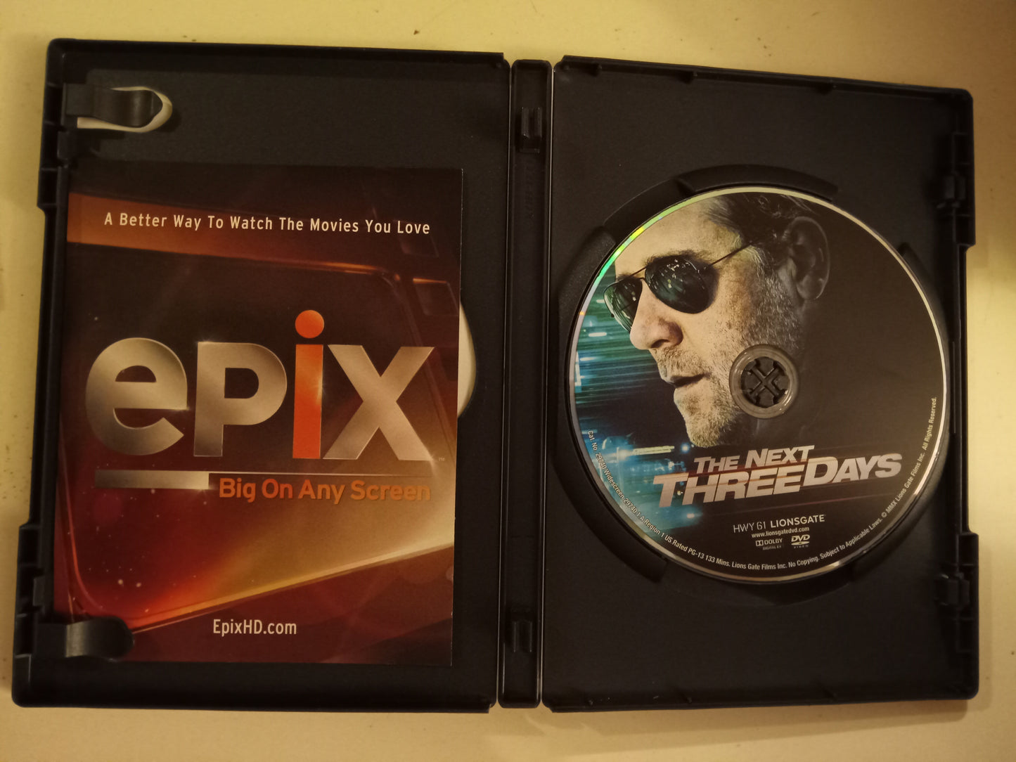 The Next Three Days, DVD Movie, Russell Crowe Widescreen, Rated PG-13, USED