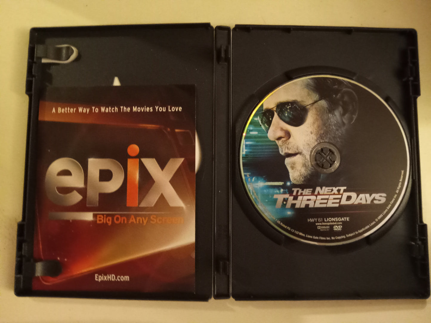The Next Three Days, DVD Movie, Russell Crowe Widescreen, Rated PG-13, USED