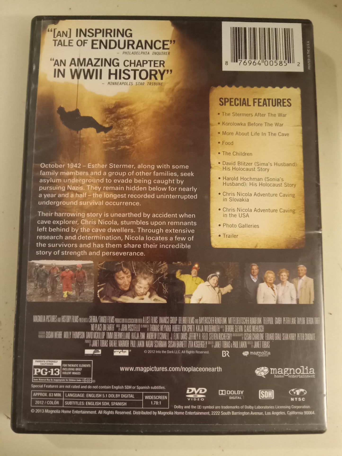 No Place On Earth, DVD Movie, Peter Lane Widescreen, Rated PG-13, USED/NEW
