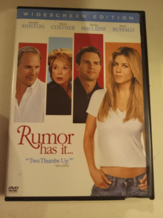 Rumors Has It, DVD Movie, Jennifer Aniston Widescreen, Rated PG-13, USED