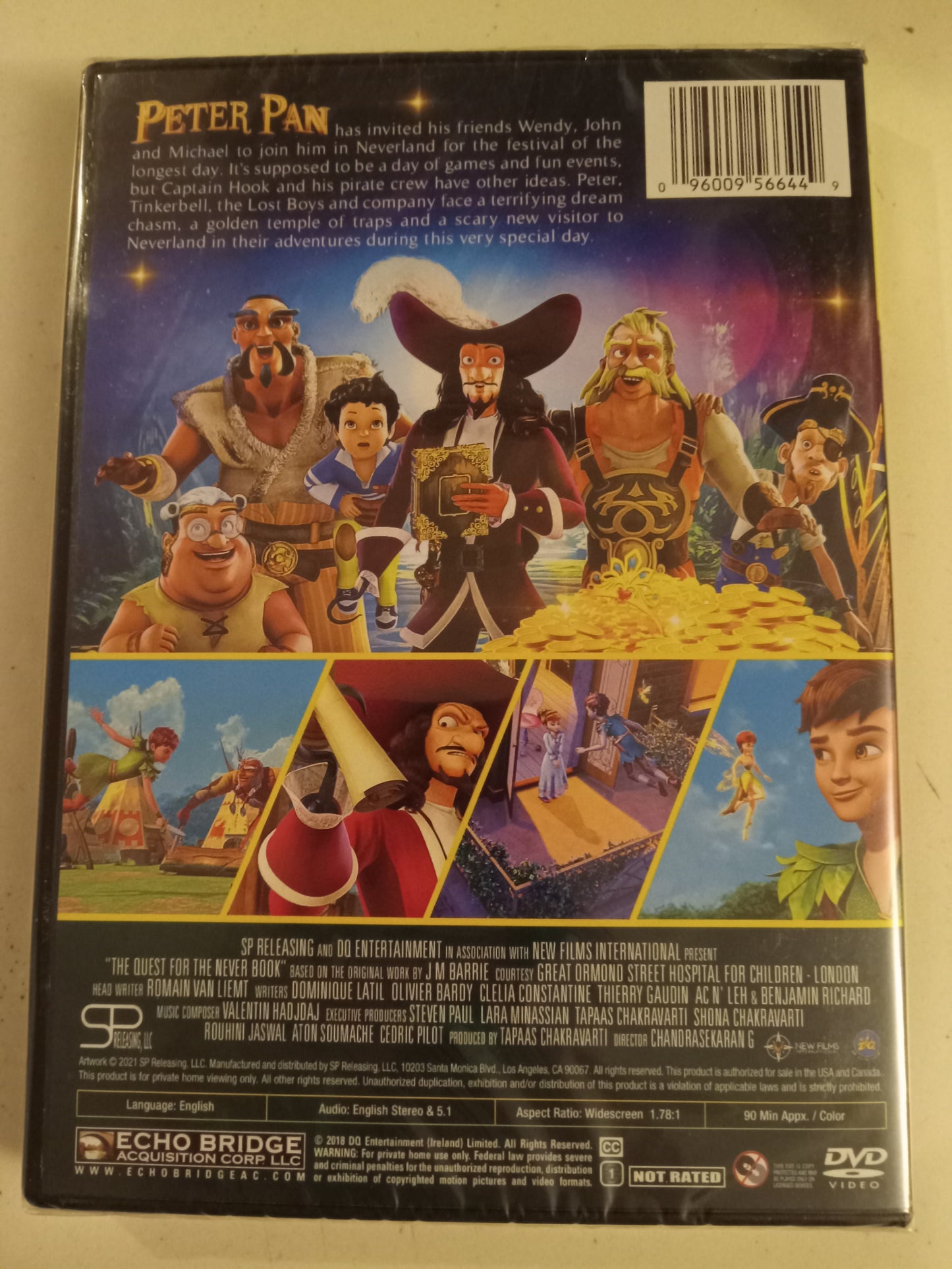 Peter Pan The Quest For The Never Book, Do Entertainment Animation DVD Movie, Widescreen, Not Rated, NEW