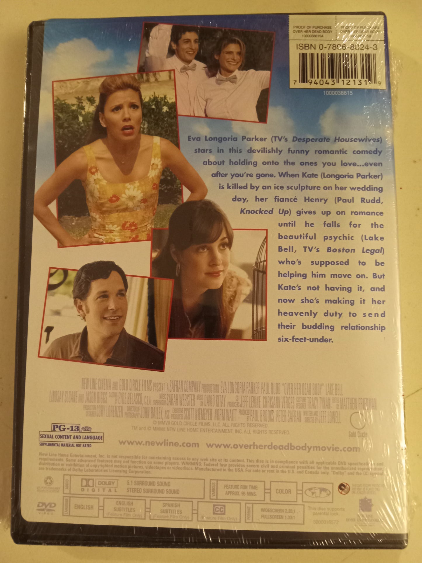 Over Her Dead Body, DVD Movie, Eva Longoria Fullscreen, Widescreen, Rated PG-13, NEW