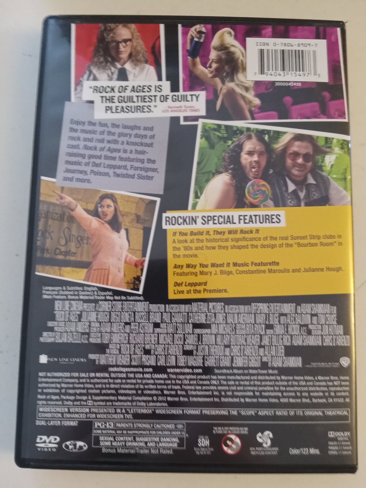 Rock Of Ages, DVD Movie, Russell Brand Widescreen, Rated PG-13, USED