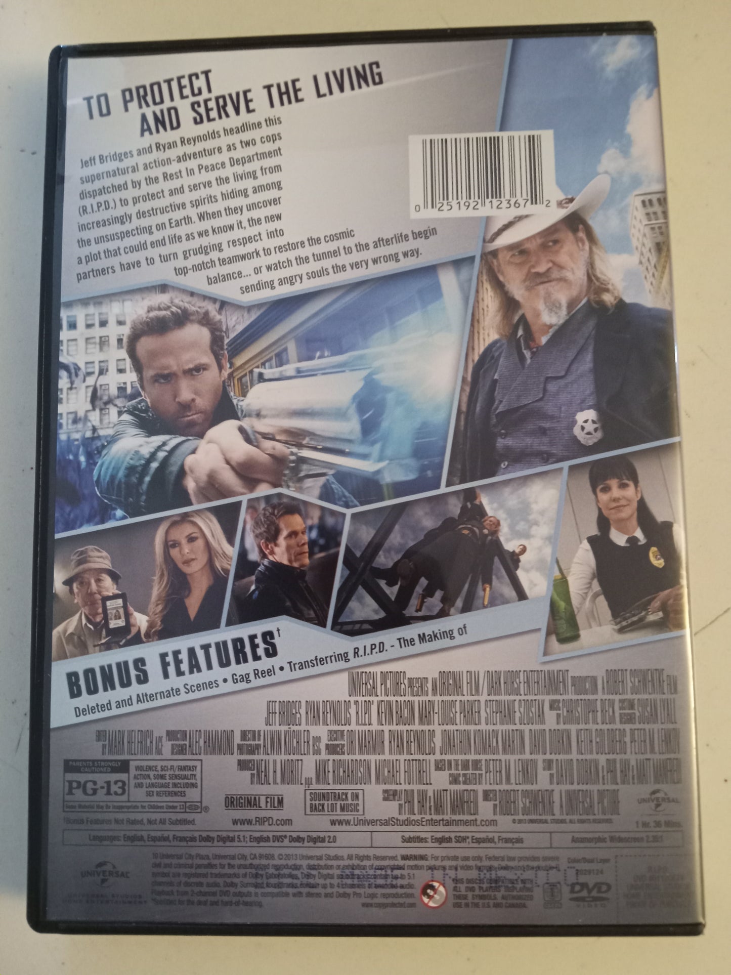 R.I.P.D. Rest In Peace Department, DVD Movie, Jeff Bridges Widescreen, Rated PG-13, USED