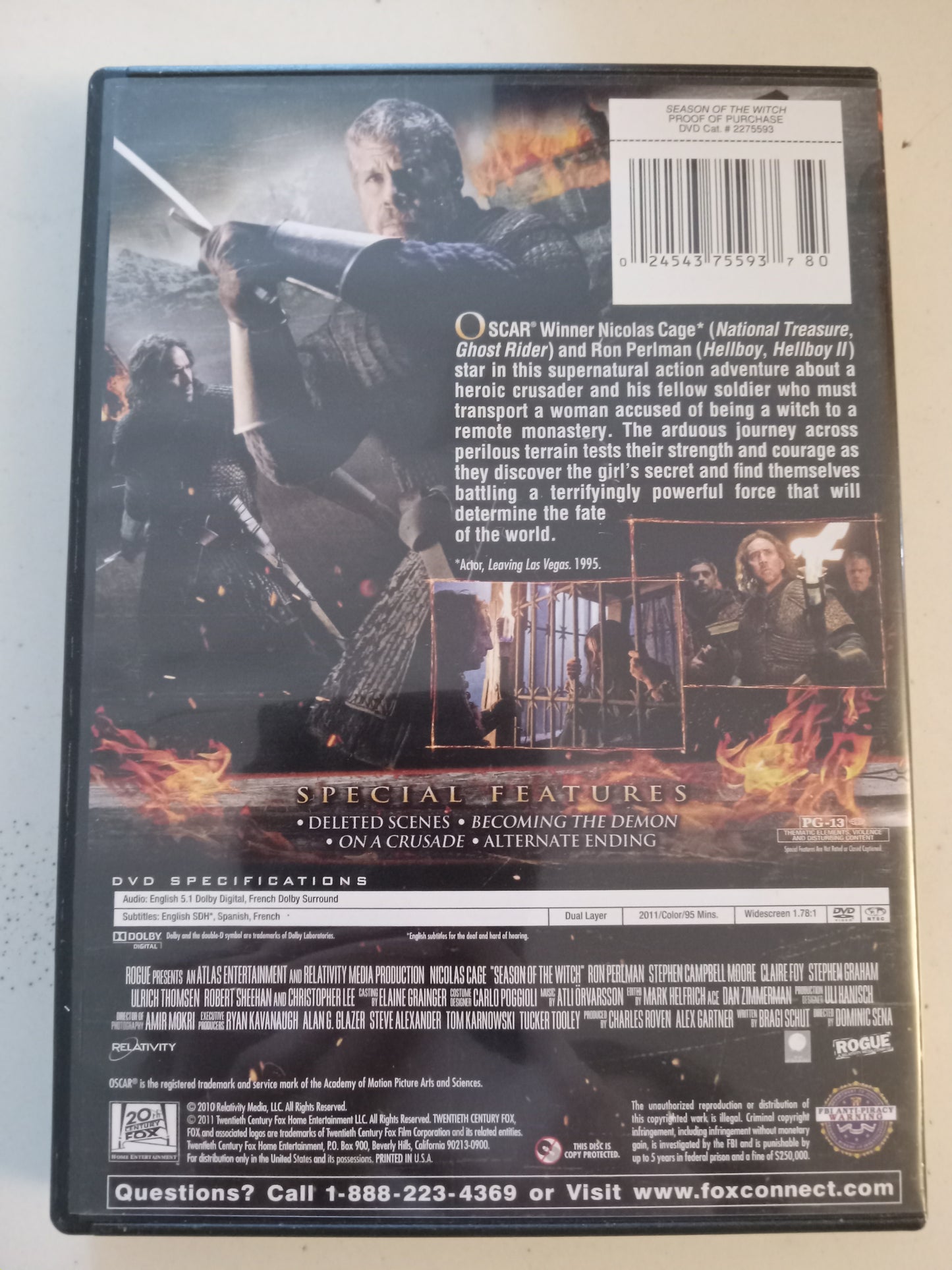Season Of The Witch, DVD Movie, Nicolas Cage Widescreen, Rated PG-13, USED