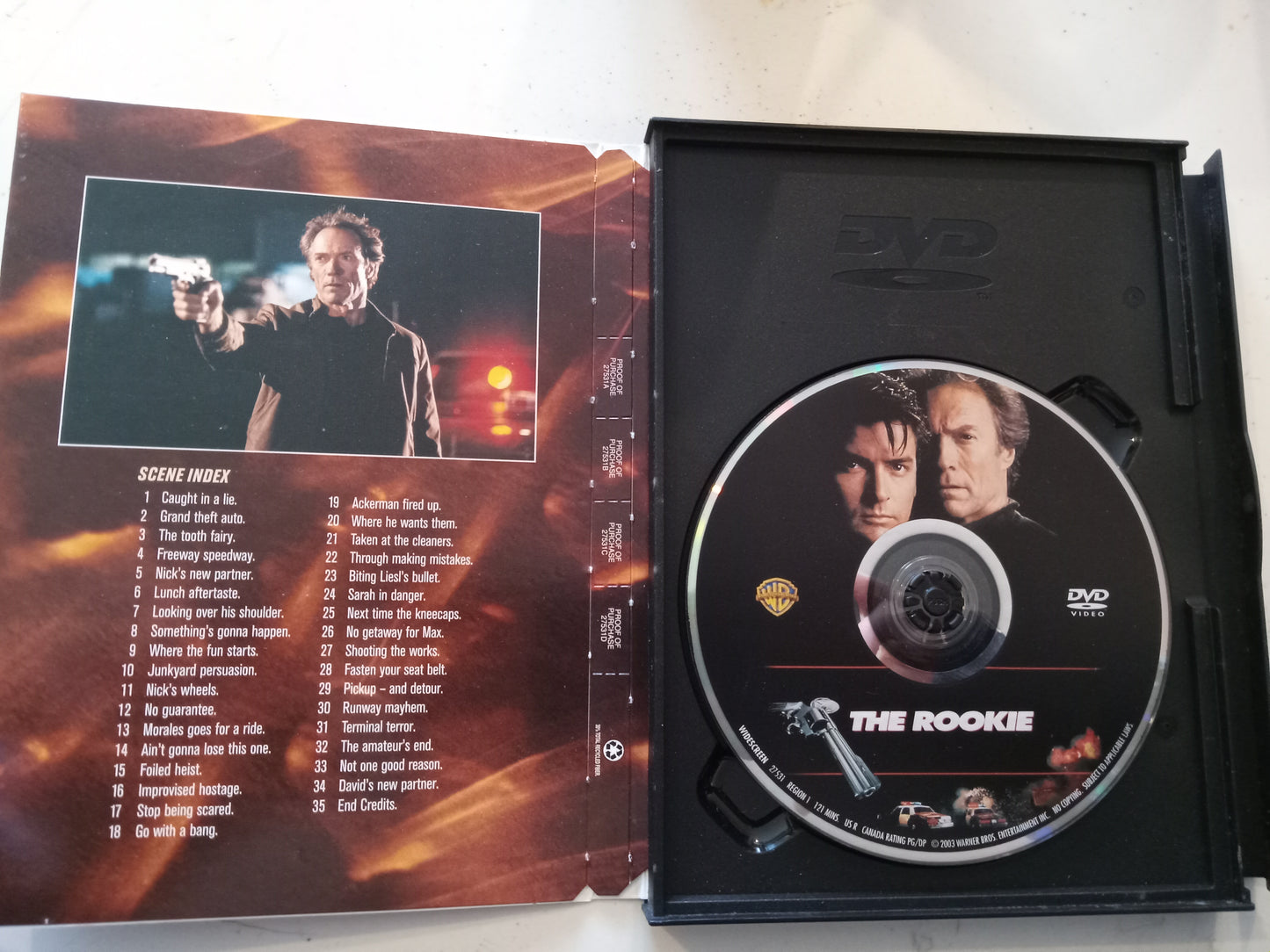 The Rookie, DVD Movie, Clint Eastwood Widescreen, Rated R, USED