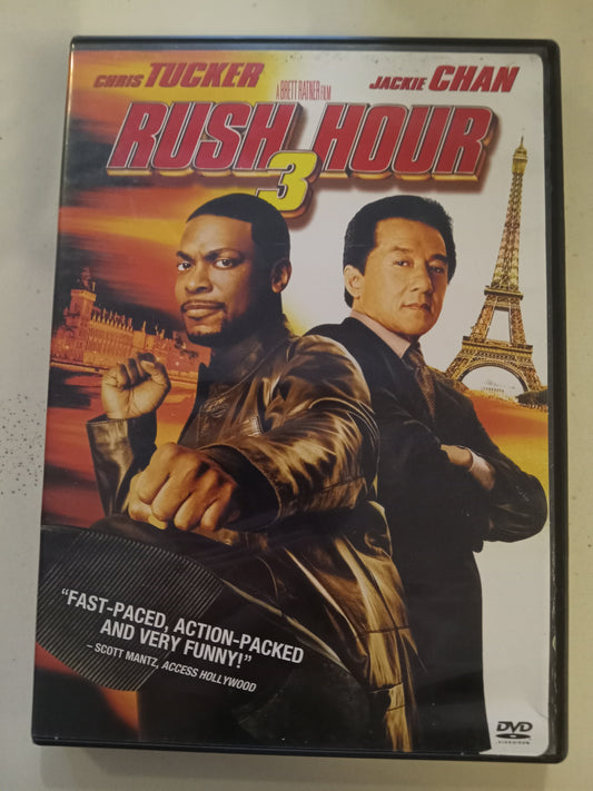 Rush Hour 3, DVD Movie, Jackie Chan Fullscreen, Widescreen, Rated PG-13, USED