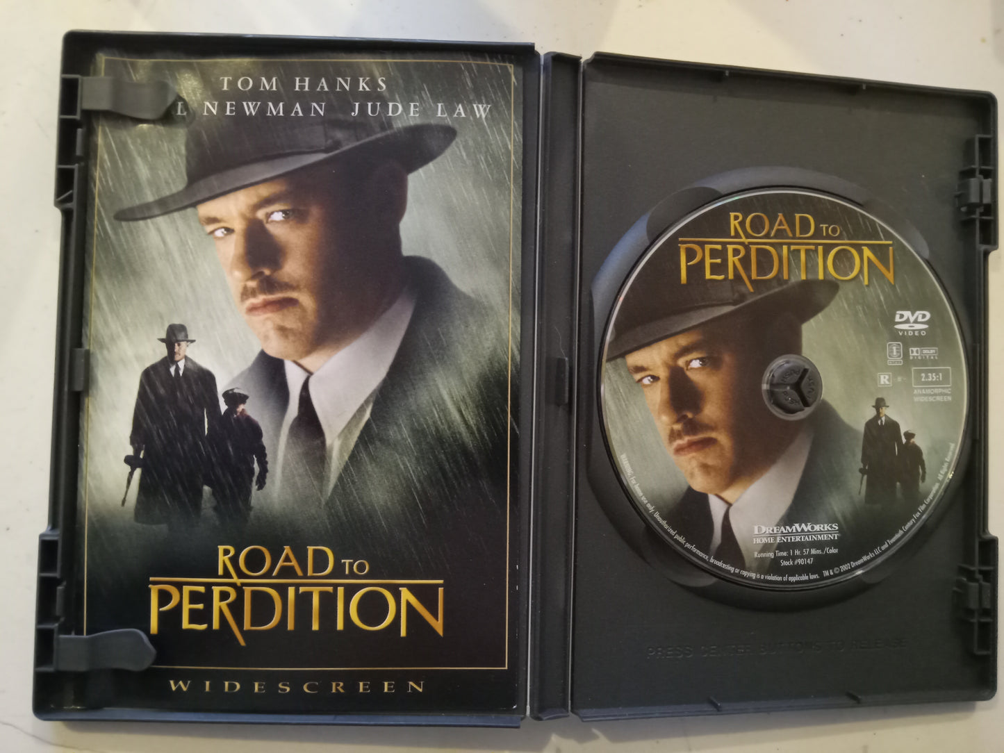 Road To Perdition, DVD Movie, Tom Hanks Widescreen, Rated R, USED