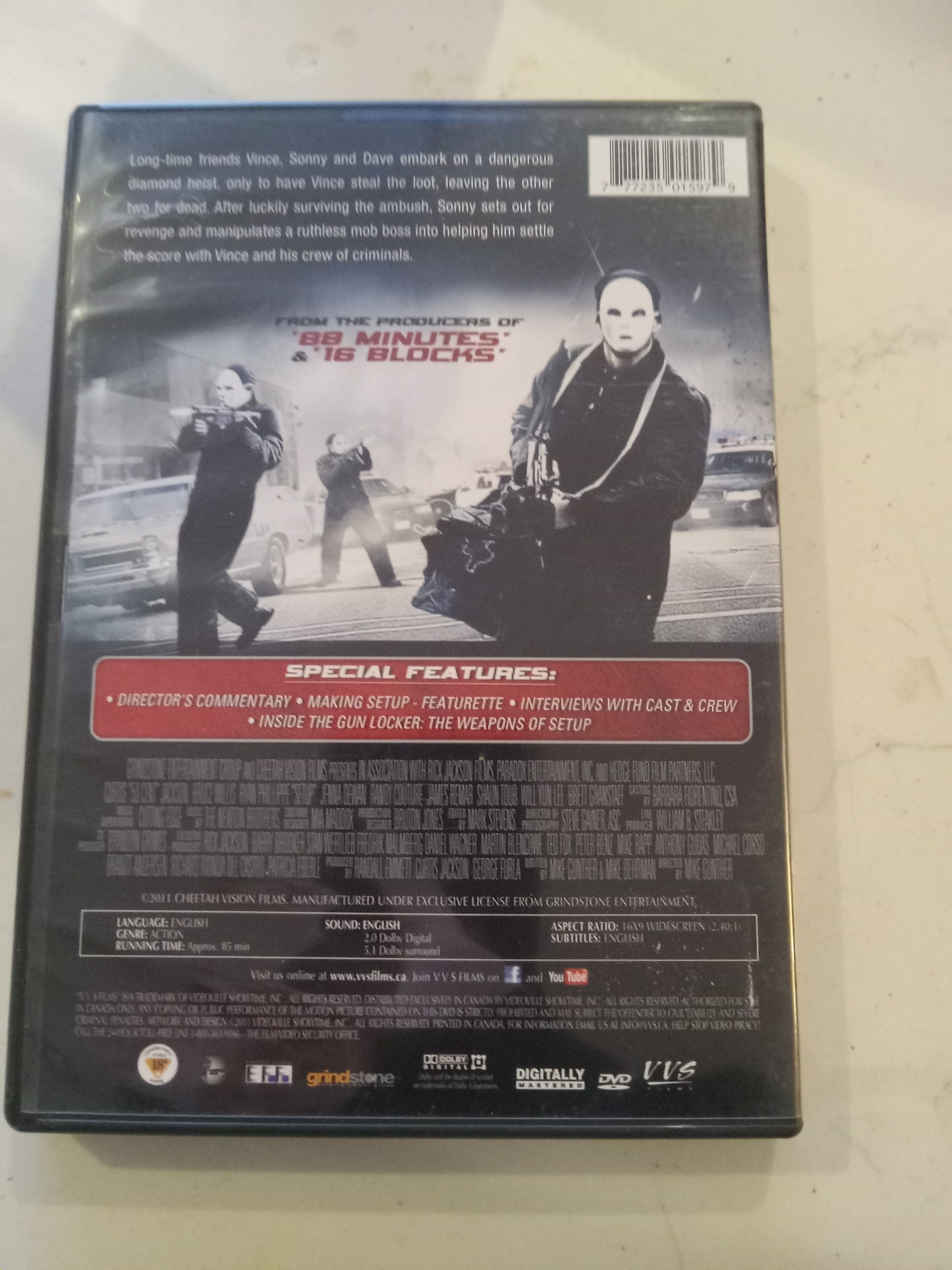 Setup, DVD Movie, Bruce Willis Widescreen, Not-Rated, USED