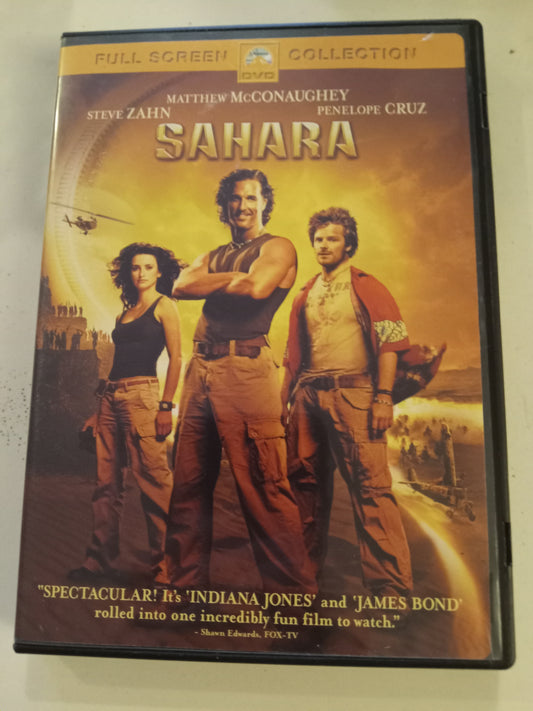 Sahara, DVD Movie, Matthew McConaughey Fullscreen, Rated PG-13, USED