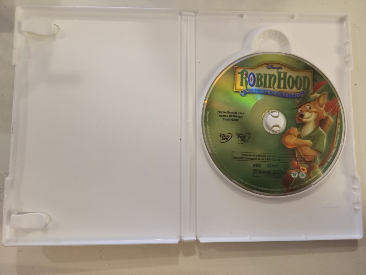 Robin Hood, Disney Animation DVD Movie, Widescreen, Rated G, USED