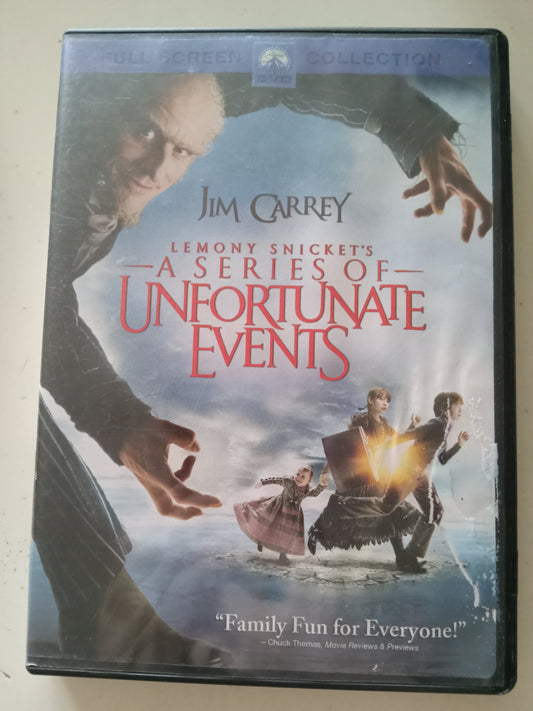 Lemony Snicket's A Series Of Unfortunate Events, DVD Movie, Jim Carrey Fullscreen, Rated PG, USED