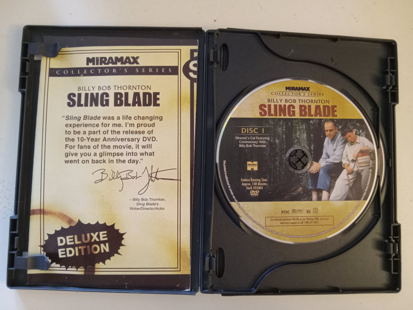 Sling Blade, Directors Cut, DVD Movie, Billy Bob Thornton Widescreen, 2 Disc Collector's Series Not Rated, Rare OOP, USED