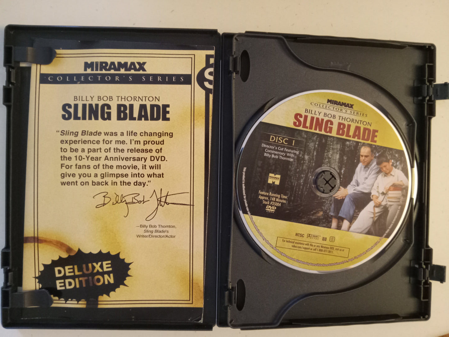 Sling Blade, Directors Cut, DVD Movie, Billy Bob Thornton Widescreen, 2 Disc Collector's Series Not Rated, Rare OOP, USED