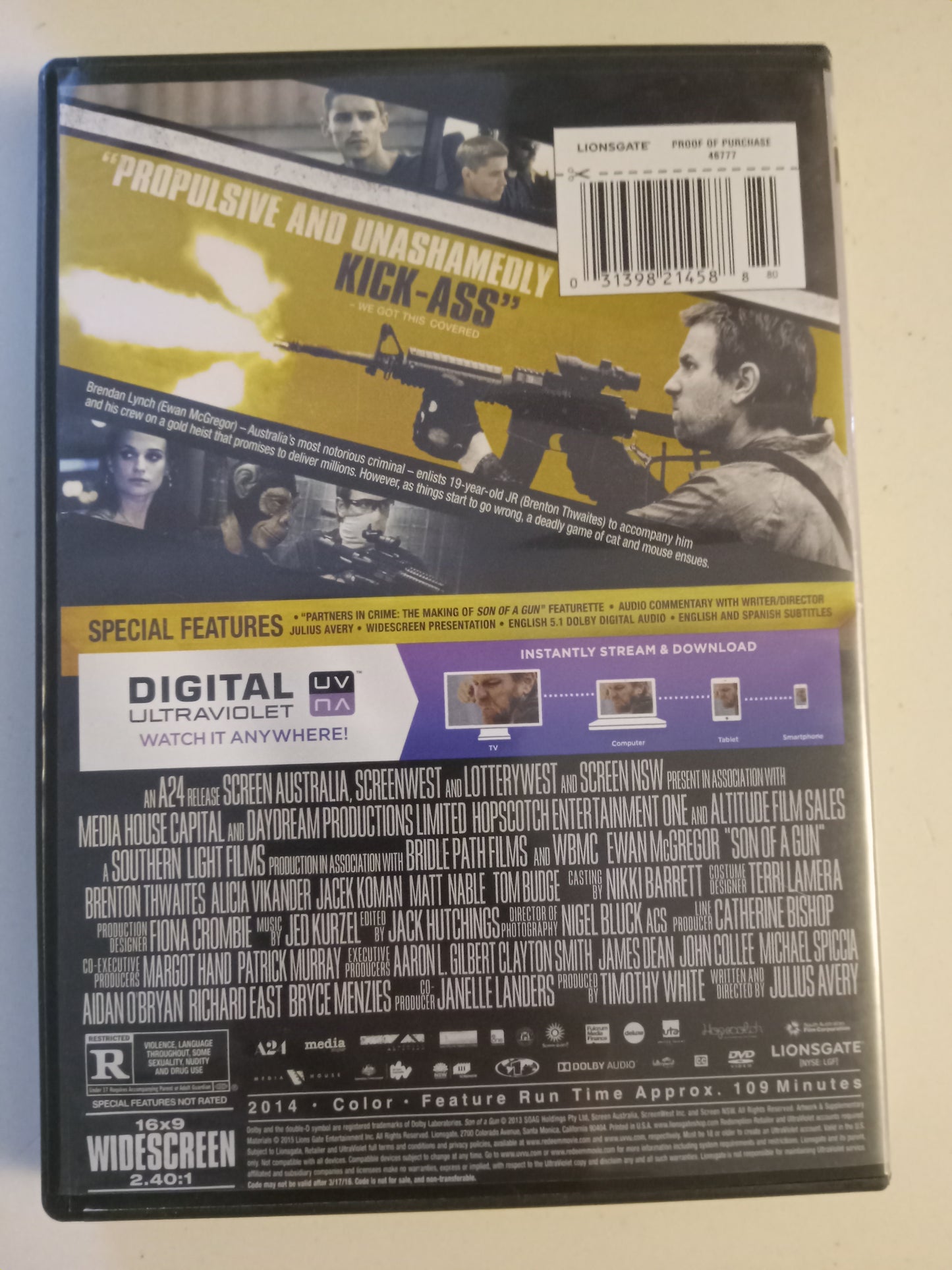 Son Of A Gun, DVD Movie, Ewan McGreggor Widescreen, Rated R, USED