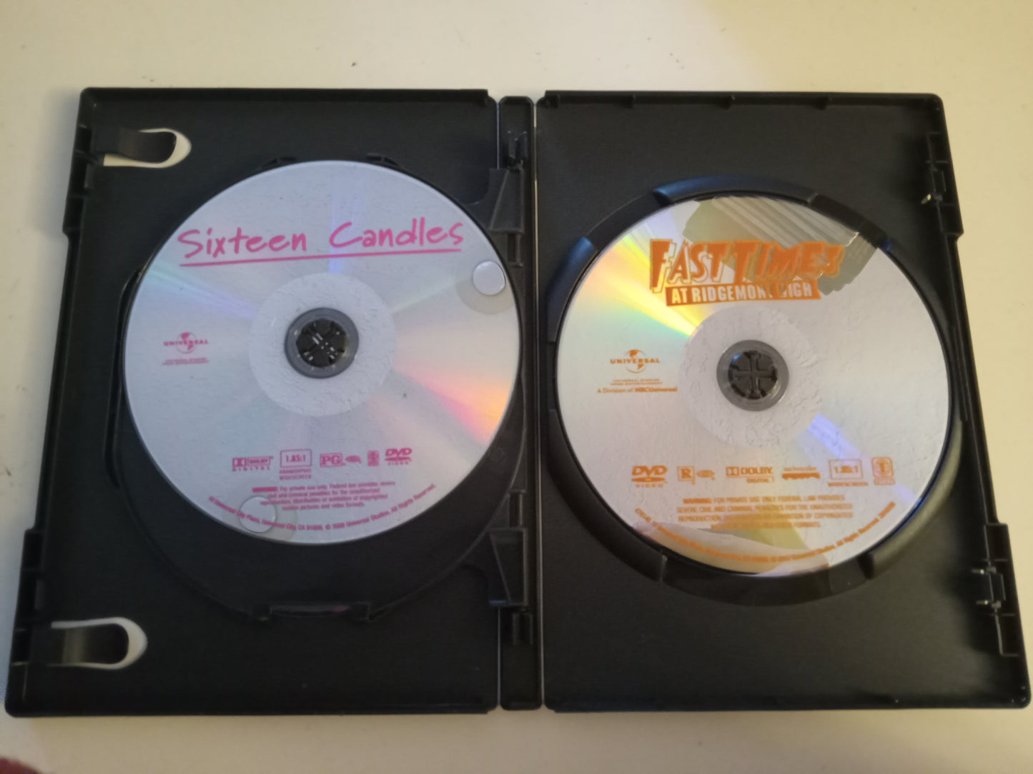 The Breakfast Club, Sixteen Candles, Fast Times At Ridgemont High, 3 DVD Movies, Widescreen, Rated PG/R, USED