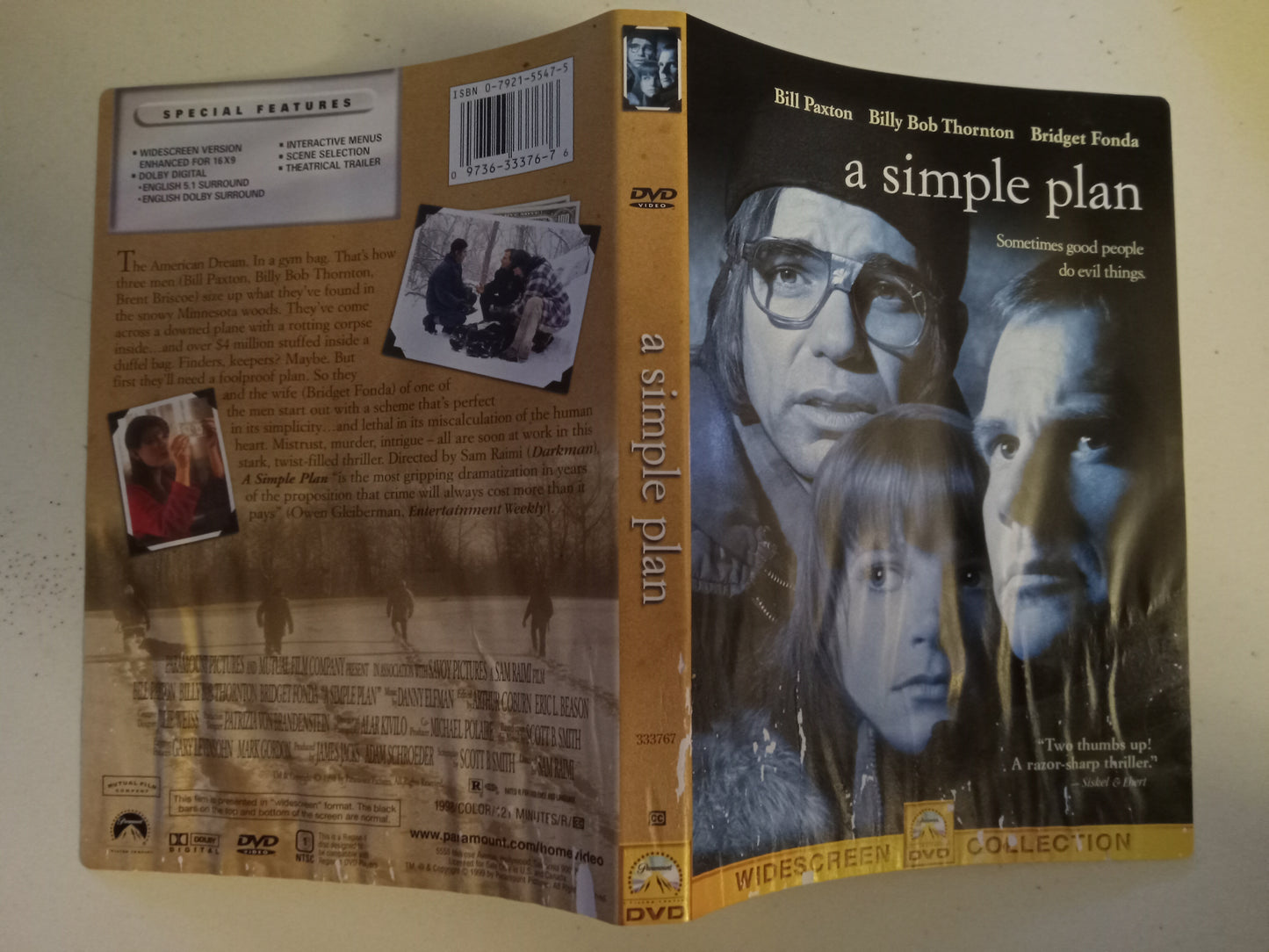 A Simple Plan, DVD Movie, Bill Paxton Widescreen, Rated R, USED