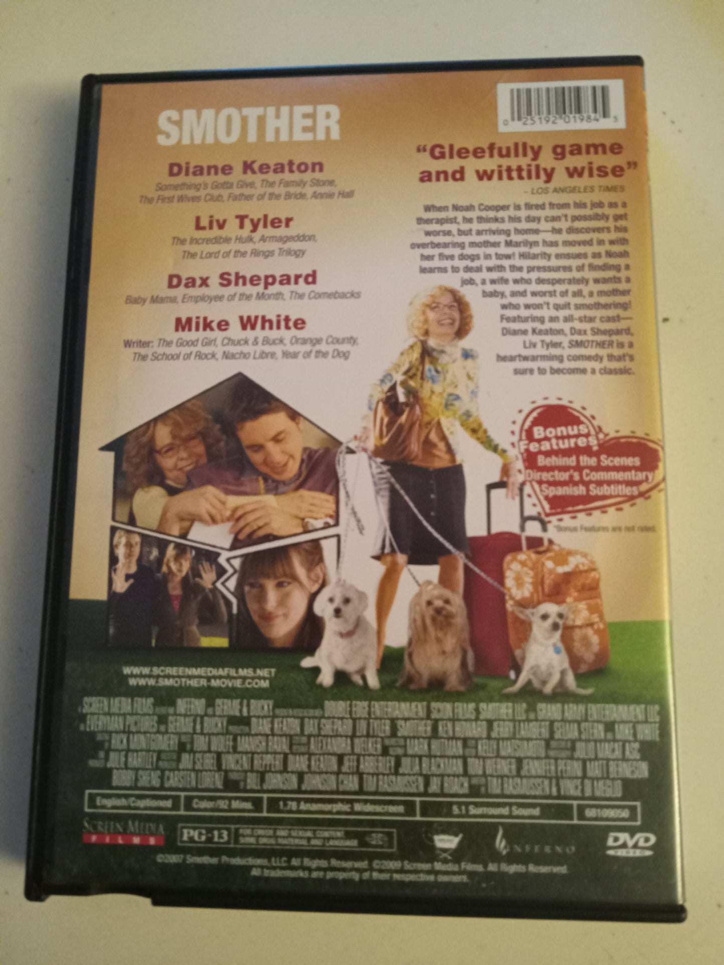 Smother, DVD Movie, Diane Keaton Widescreen, Rated PG-13, USED