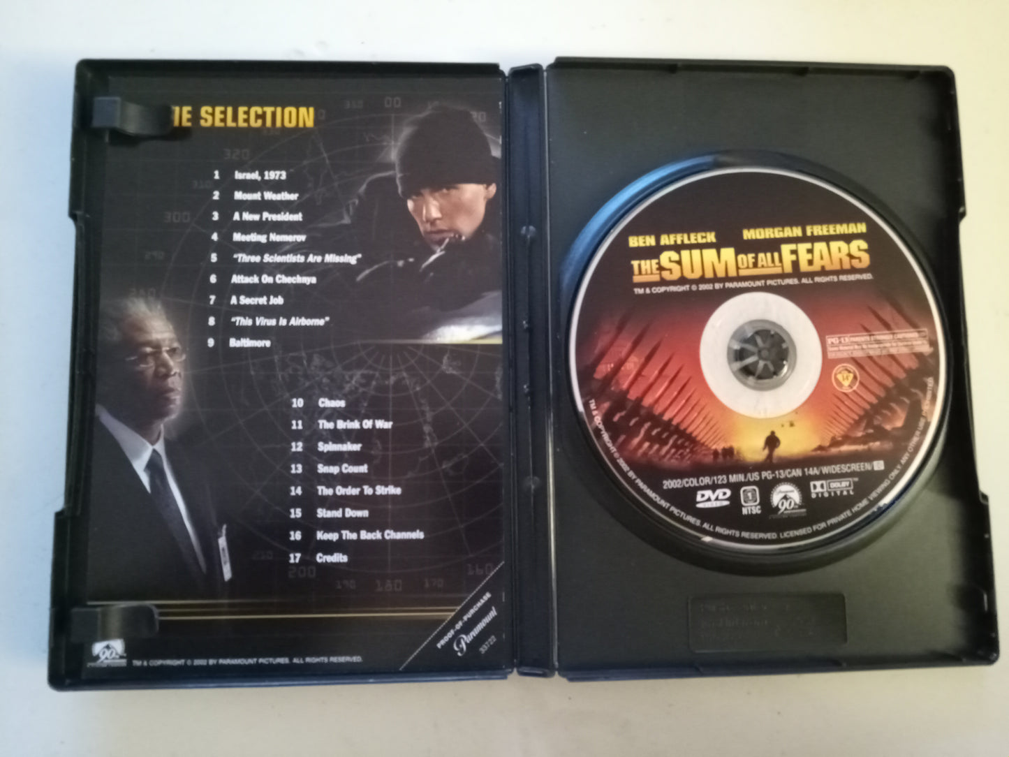 The Sum Of All Fears, DVD Movie, Ben Affleck Widescreen, Rated PG-13, USED