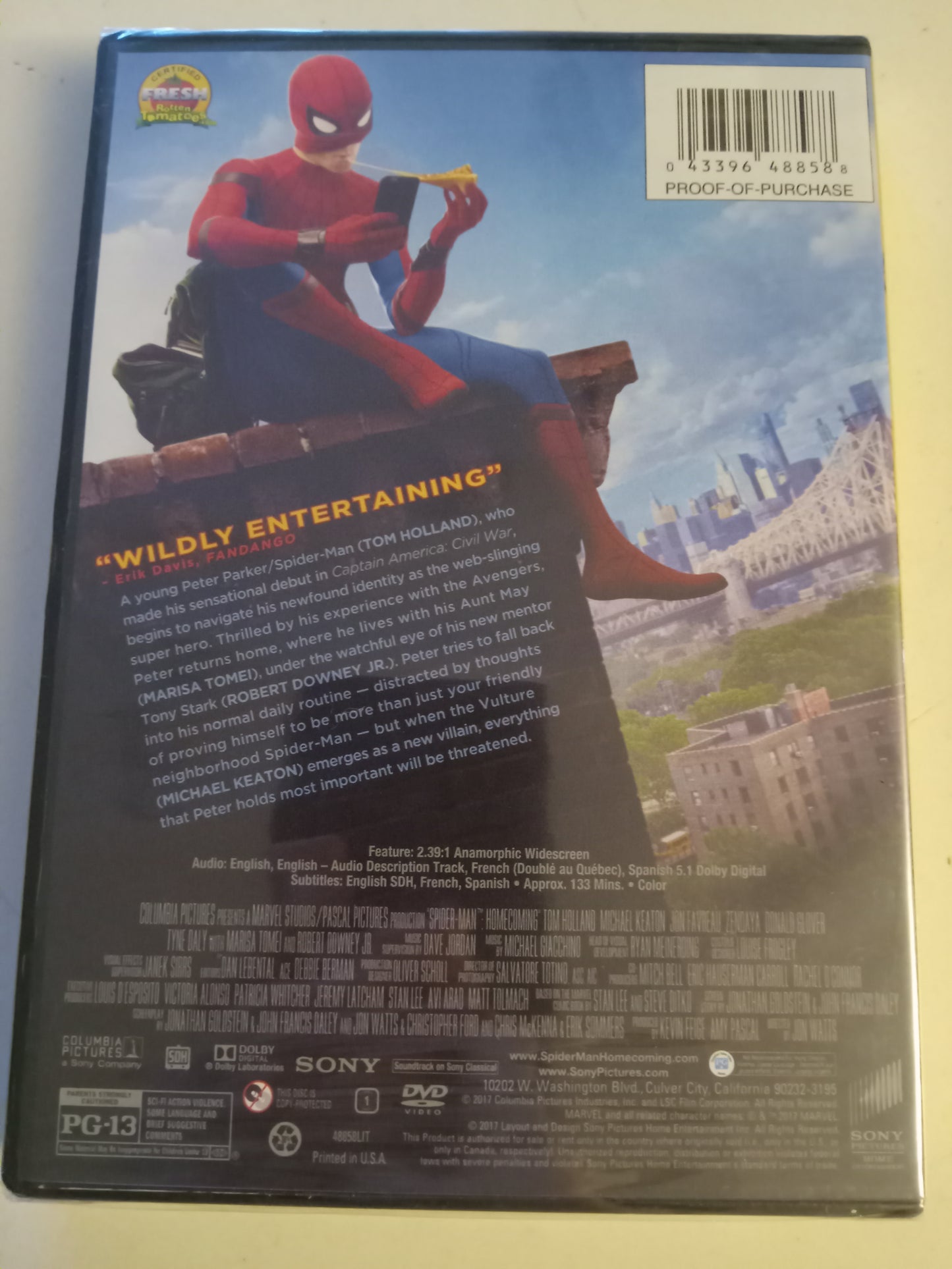 Spider-Man Homecoming, DVD Movie, Tom Holland Widescreen, Rated PG-13, NEW