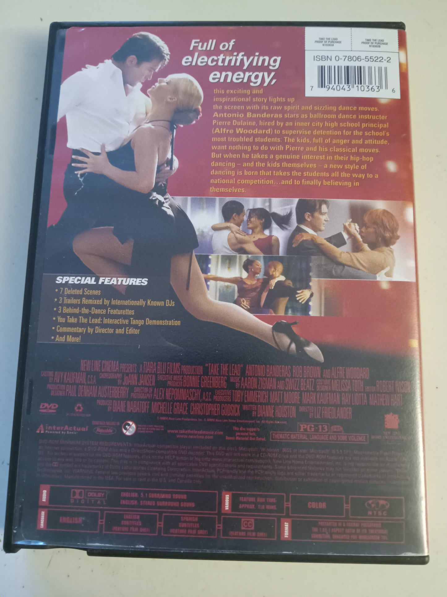 Take The Lead, DVD Movie, Antonio Banderas Widescreen, Rated PG-13, USED