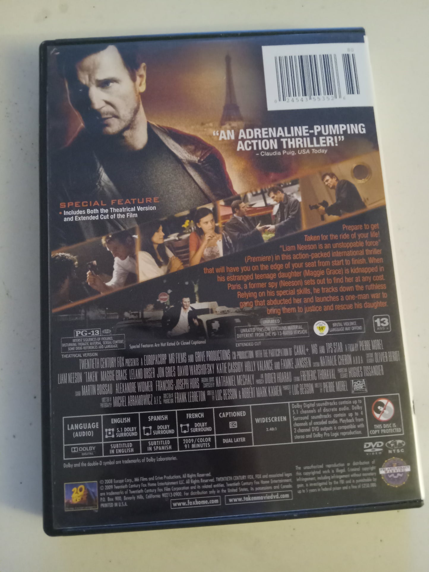 Taken Extended Cut, DVD Movie, Liam Neeson Widescreen, Not Rated, USED