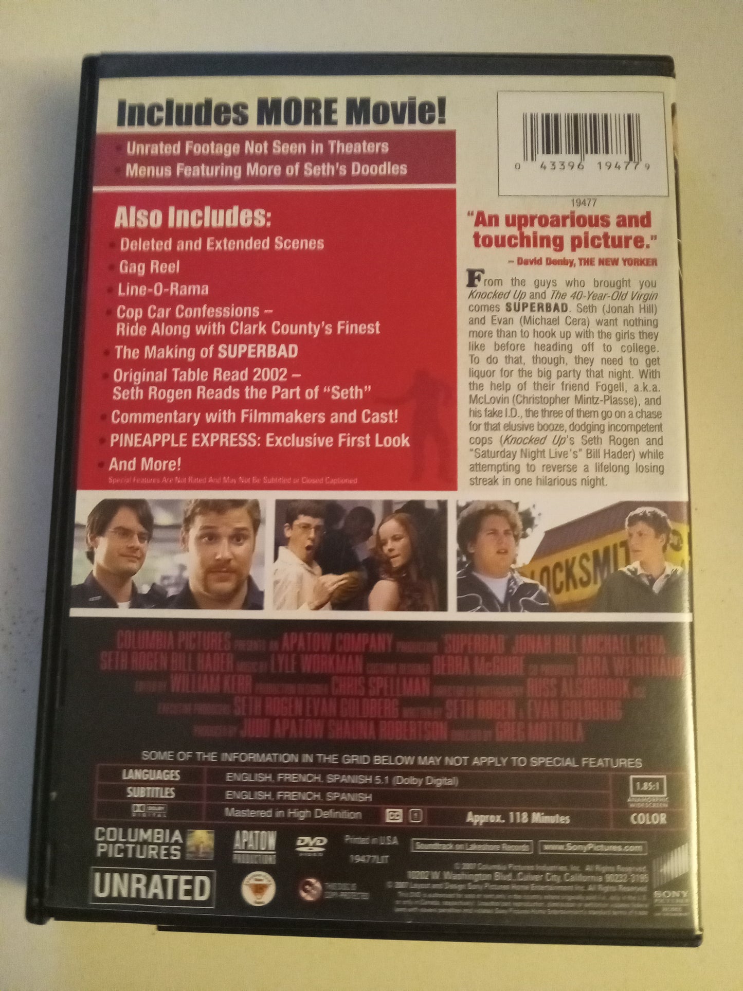 SuperBad, DVD Movie, Jonah Hill Widescreen, Not Rated, USED