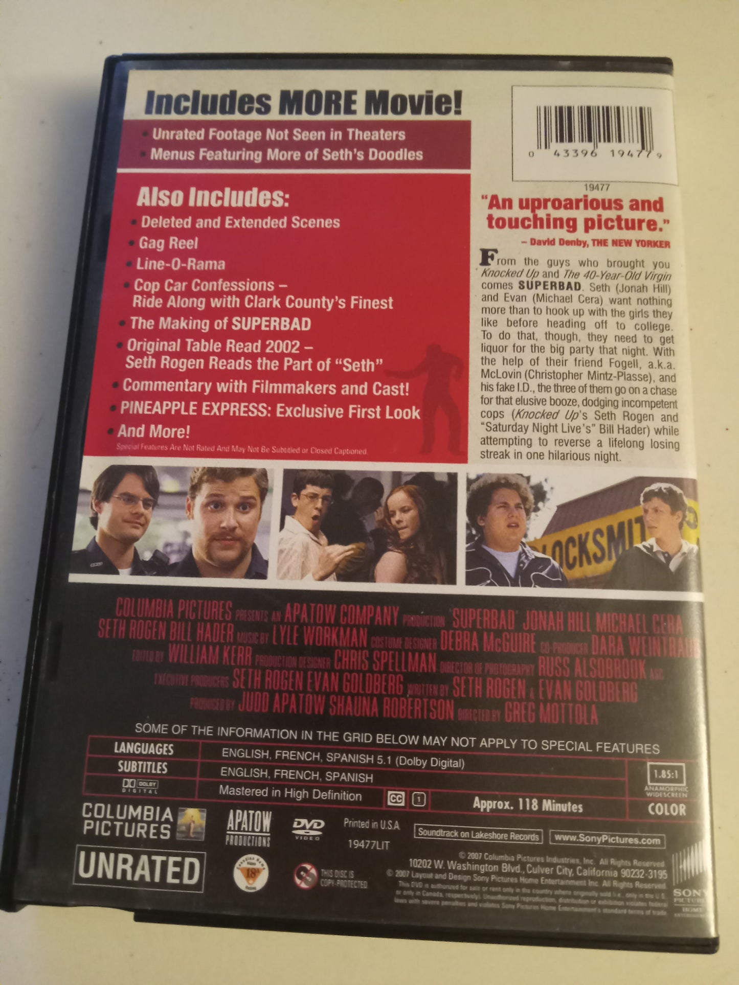 SuperBad, DVD Movie, Jonah Hill Widescreen, Not Rated, USED