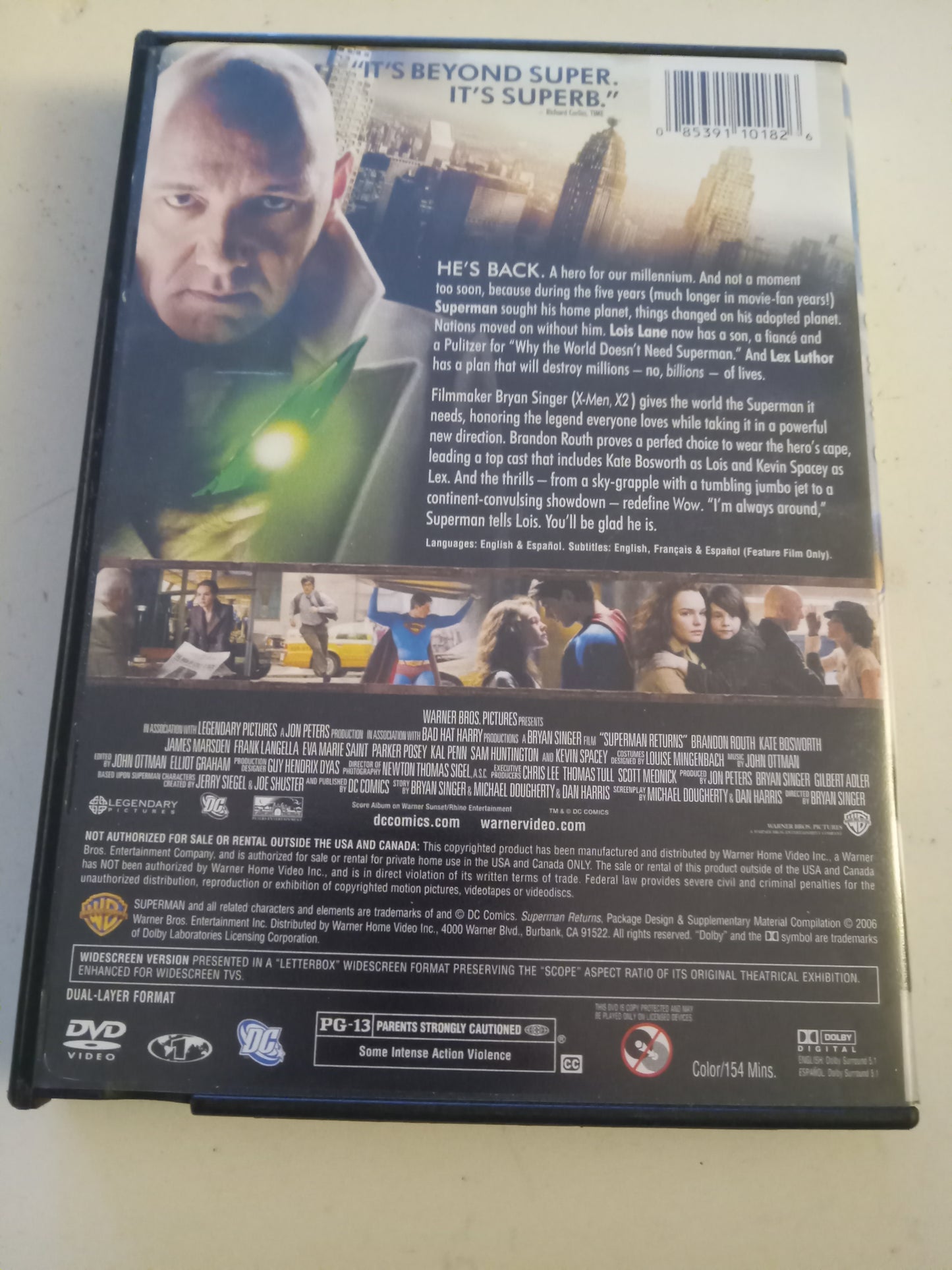 Superman Returns, DVD Movie, Brandon Routh Widescreen, Rated PG-13, USED