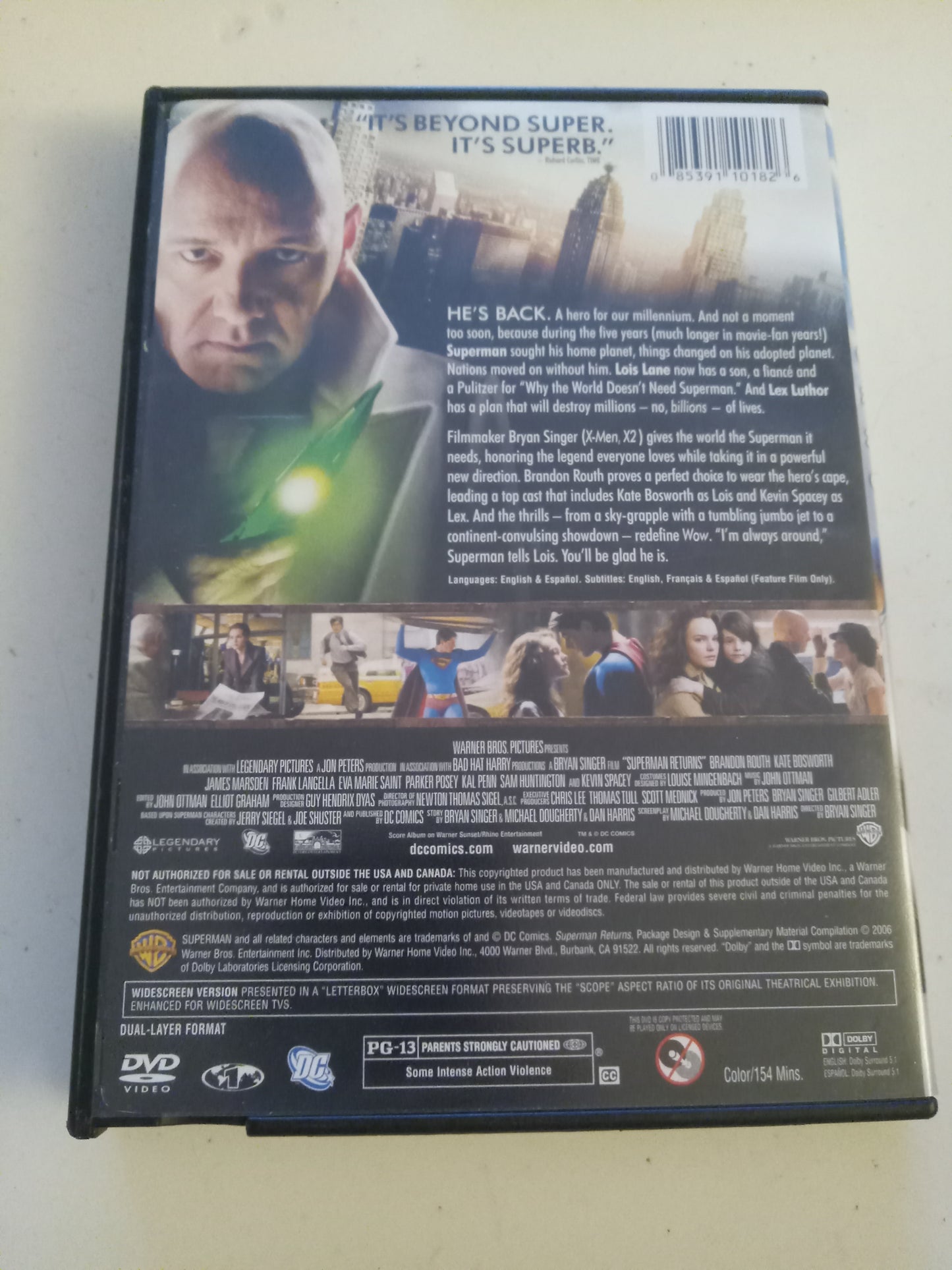 Superman Returns, DVD Movie, Brandon Routh Widescreen, Rated PG-13, USED