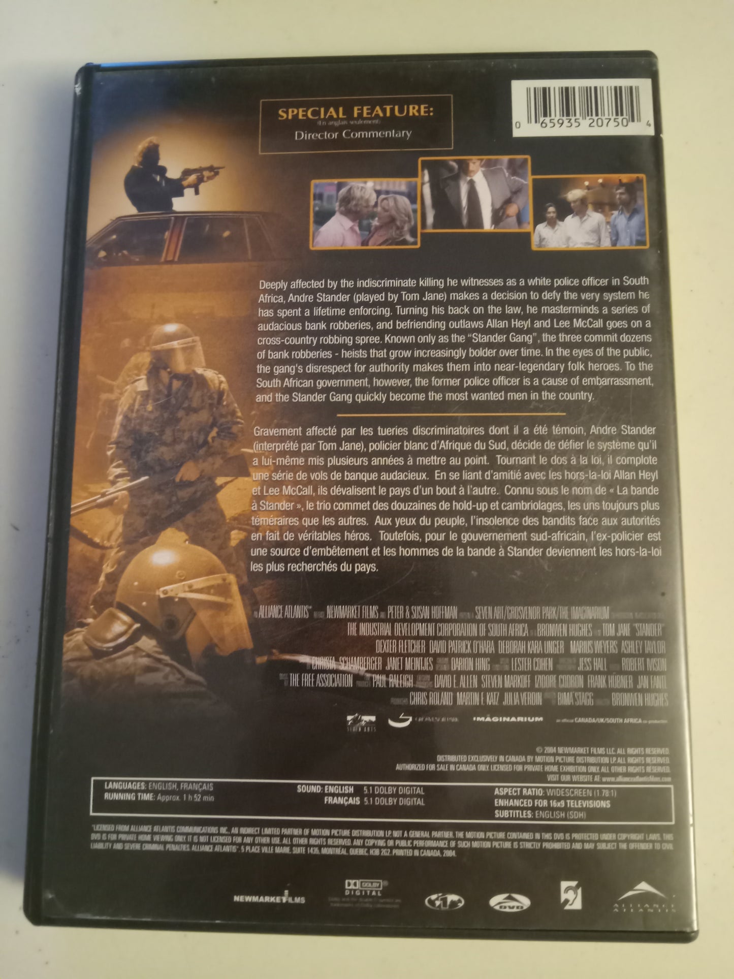 Stander, DVD Movie, Tom Jane Widescreen, Not Rated, USED