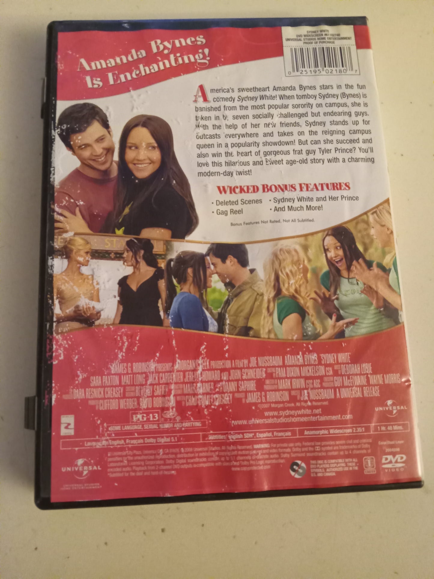 Sydney White, DVD Movie, Amanda Bynes Widescreen, Rated PG-13, USED