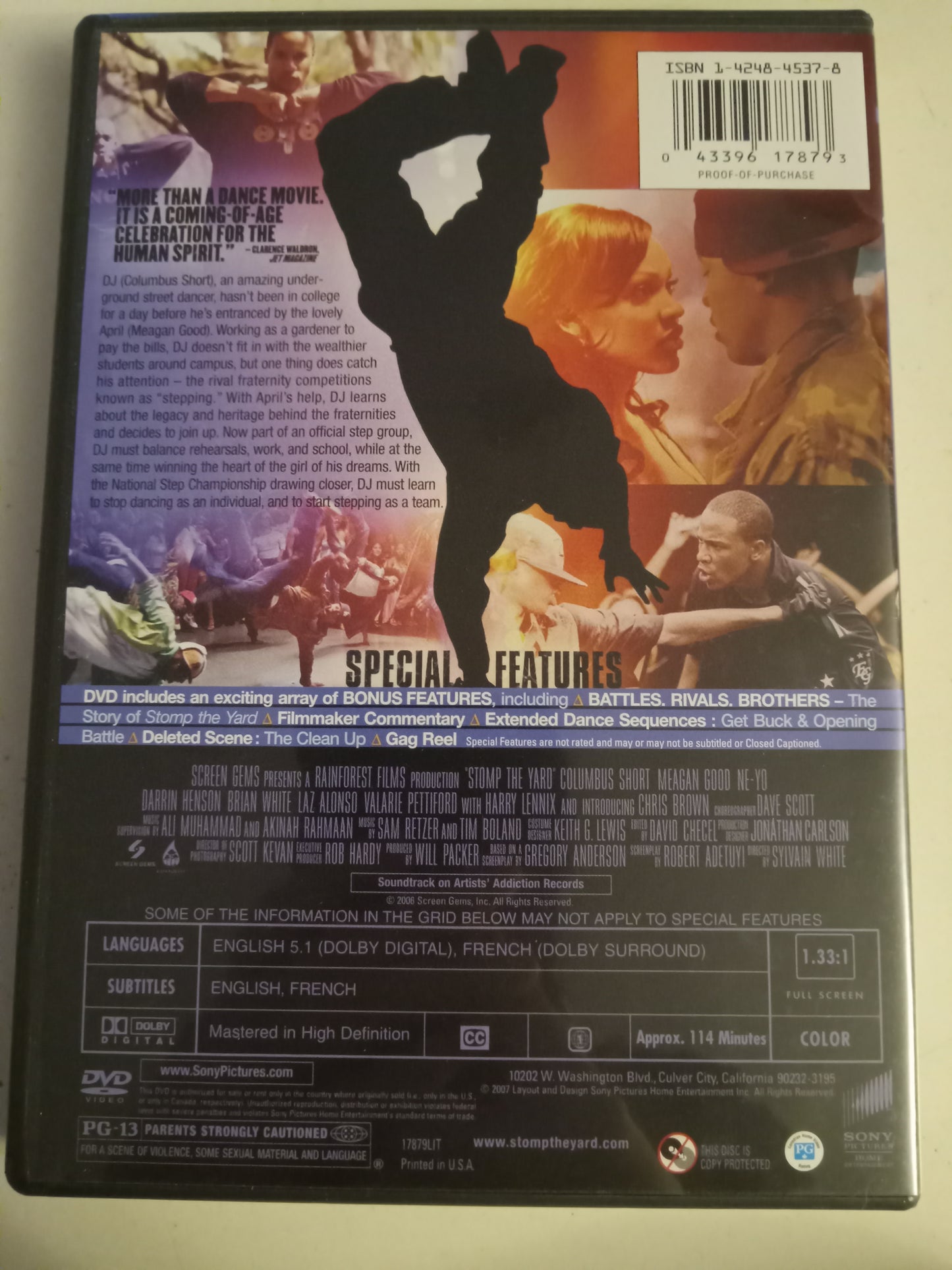 Stomp The Yard, DVD Movie, Columbus Short Fullscreen, Rated PG-13, USED