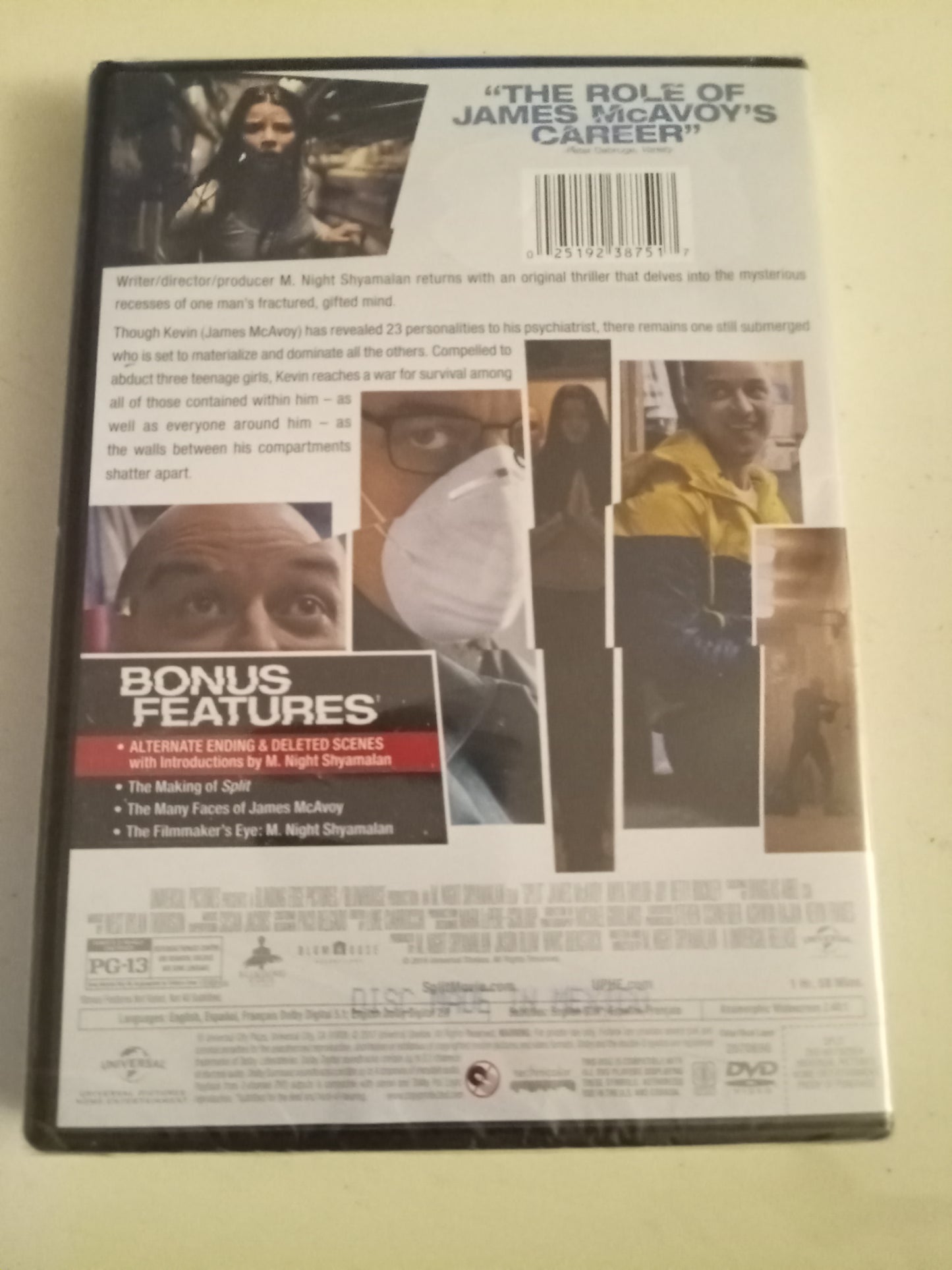 Split, DVD Movie, James McAvoy Widescreen, Rated PG-13, NEW