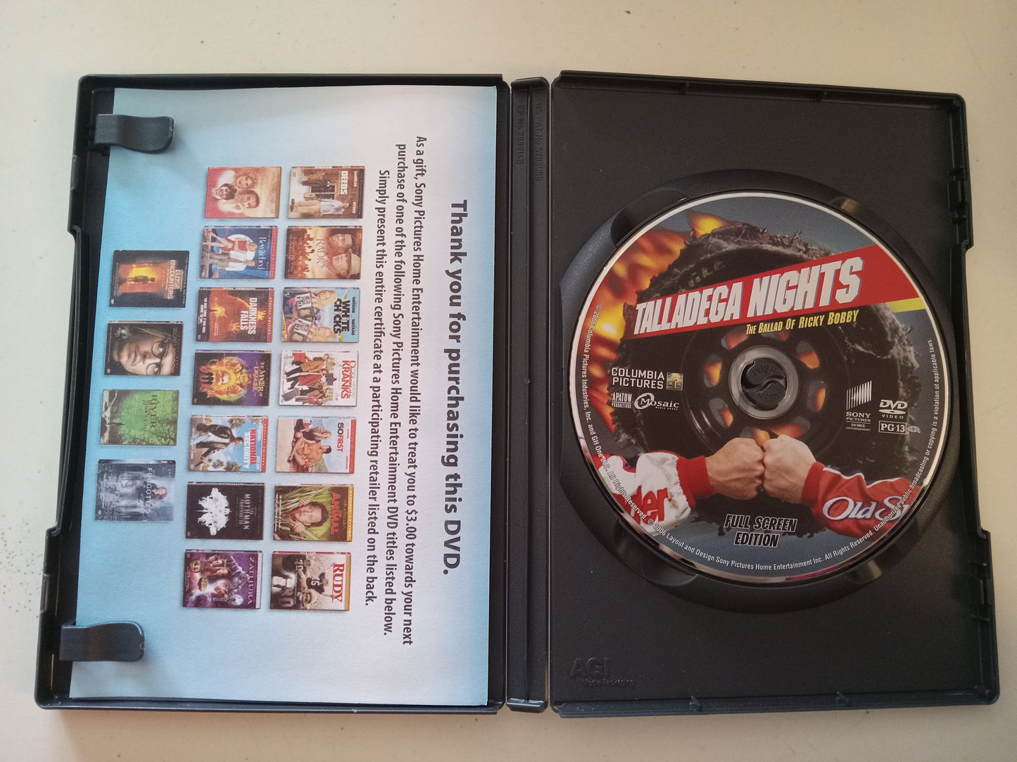 Talladega Nights The Ballad Of Ricky Bobby, DVD Movie, Will Ferrell Fullscreen, Rated PG-13, USED
