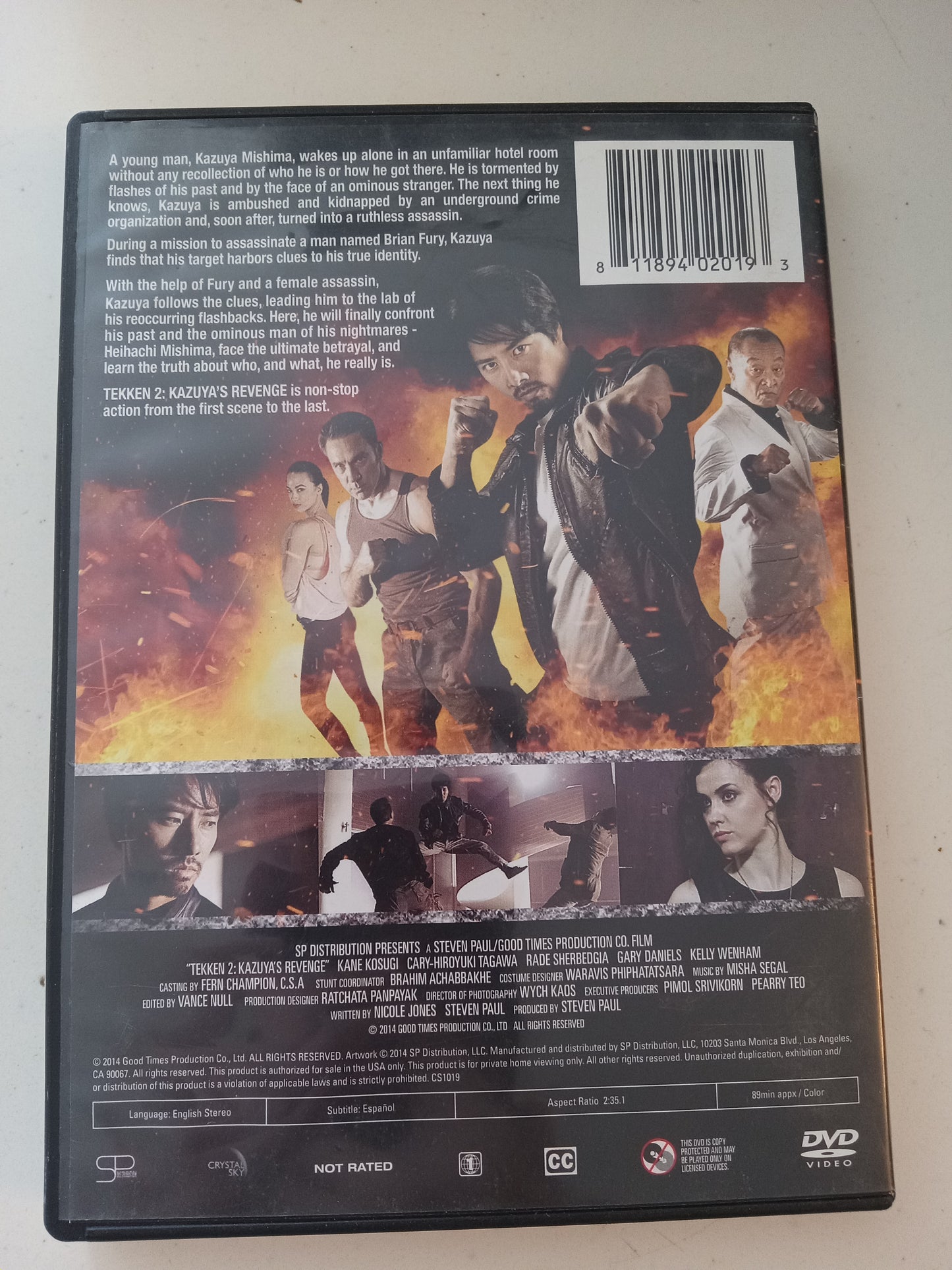 Tekken 2 Kazuya's Revenge, DVD Movie, Kane Kosugi Widescreen, Not Rated, USED