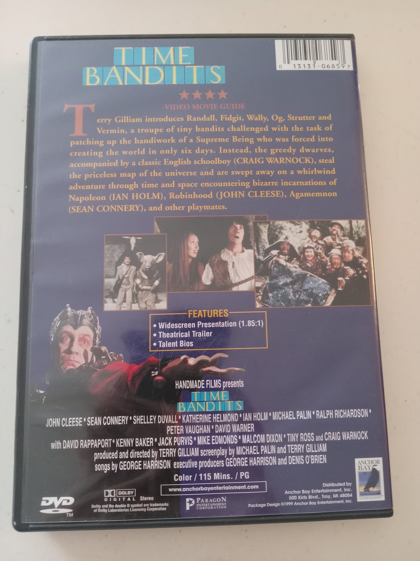 Time Bandits, DVD Movie, Sean Connery Widescreen, Rated PG, USED