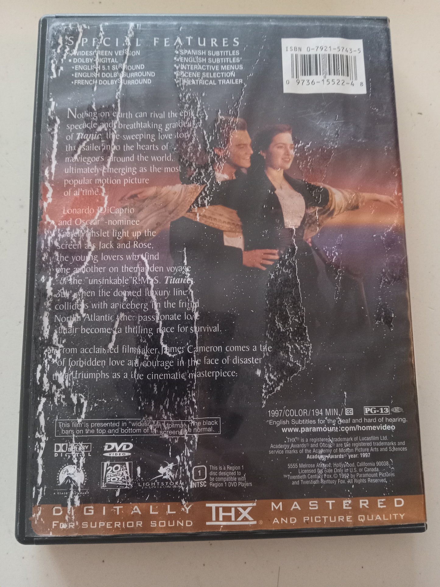 Titanic, DVD Movie, 2 Disc Ed. Leonardo DiCaprio Widescreen, Rated PG-13, USED