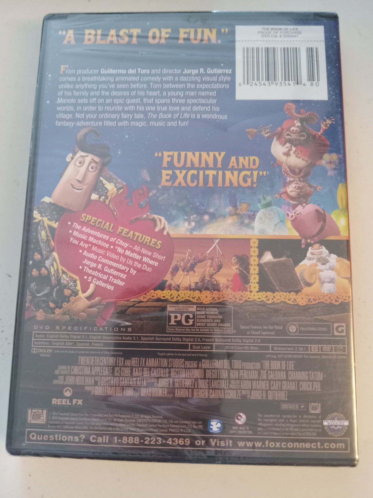 The Book Of Life, 20th Century Fox Animation DVD Movie, Widescreen, Rated PG, NEW/USED