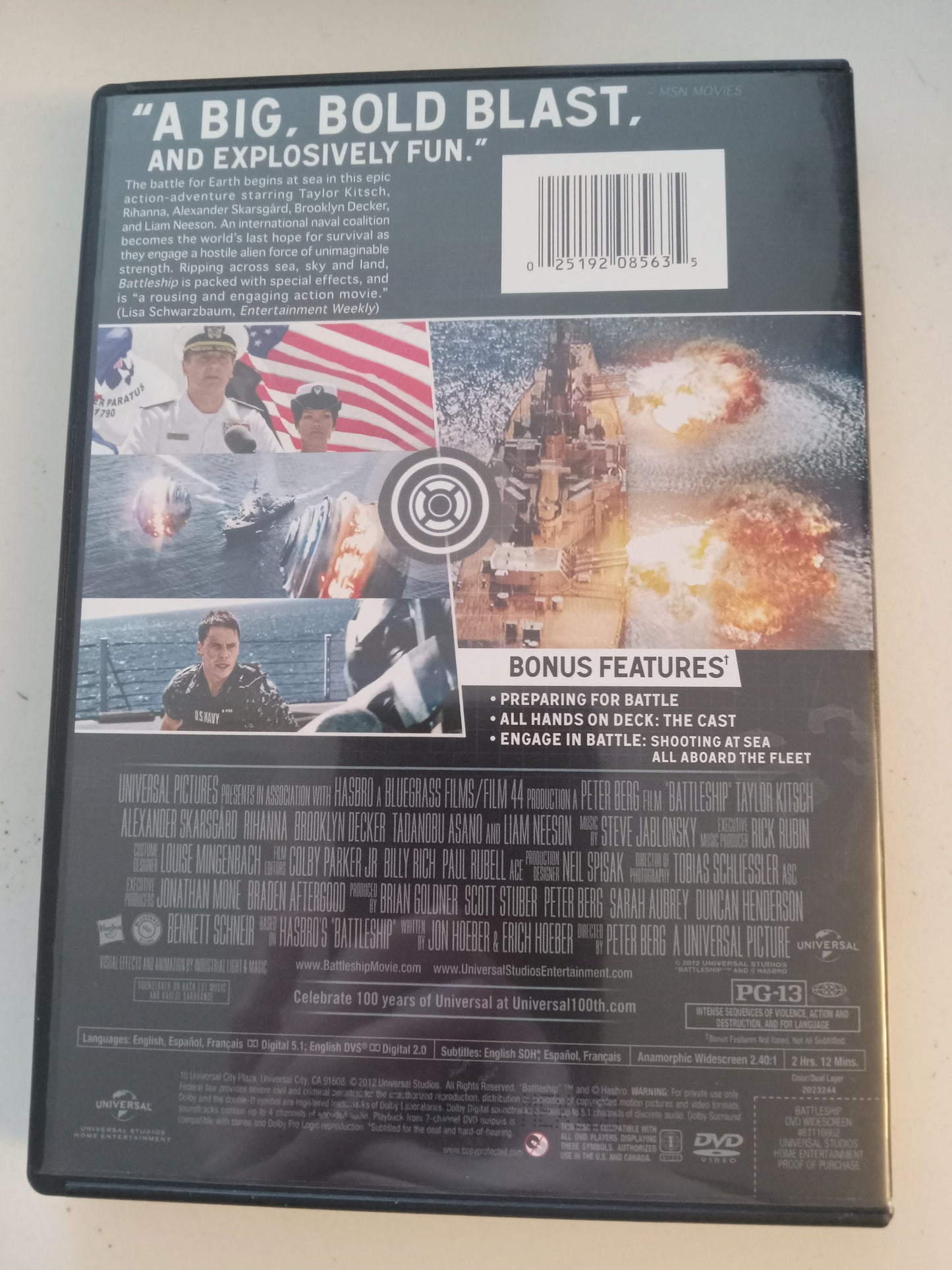 Battle Ship, Battleship DVD Movie, Liam Neeson Widescreen, Rated PG-13, Rare NEW/USED