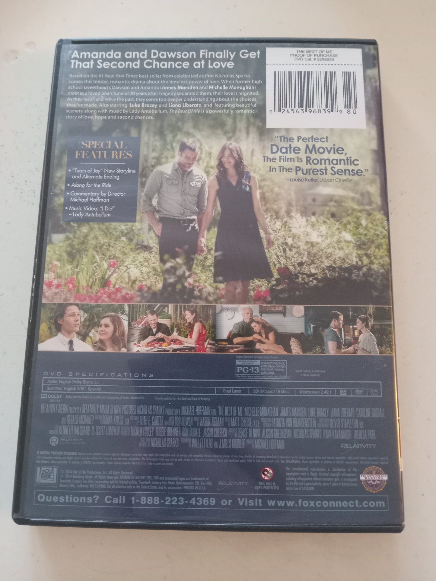 The Best Of Me, DVD Movie, James Marsden Widescreen, Rated PG-13, NEW/USED