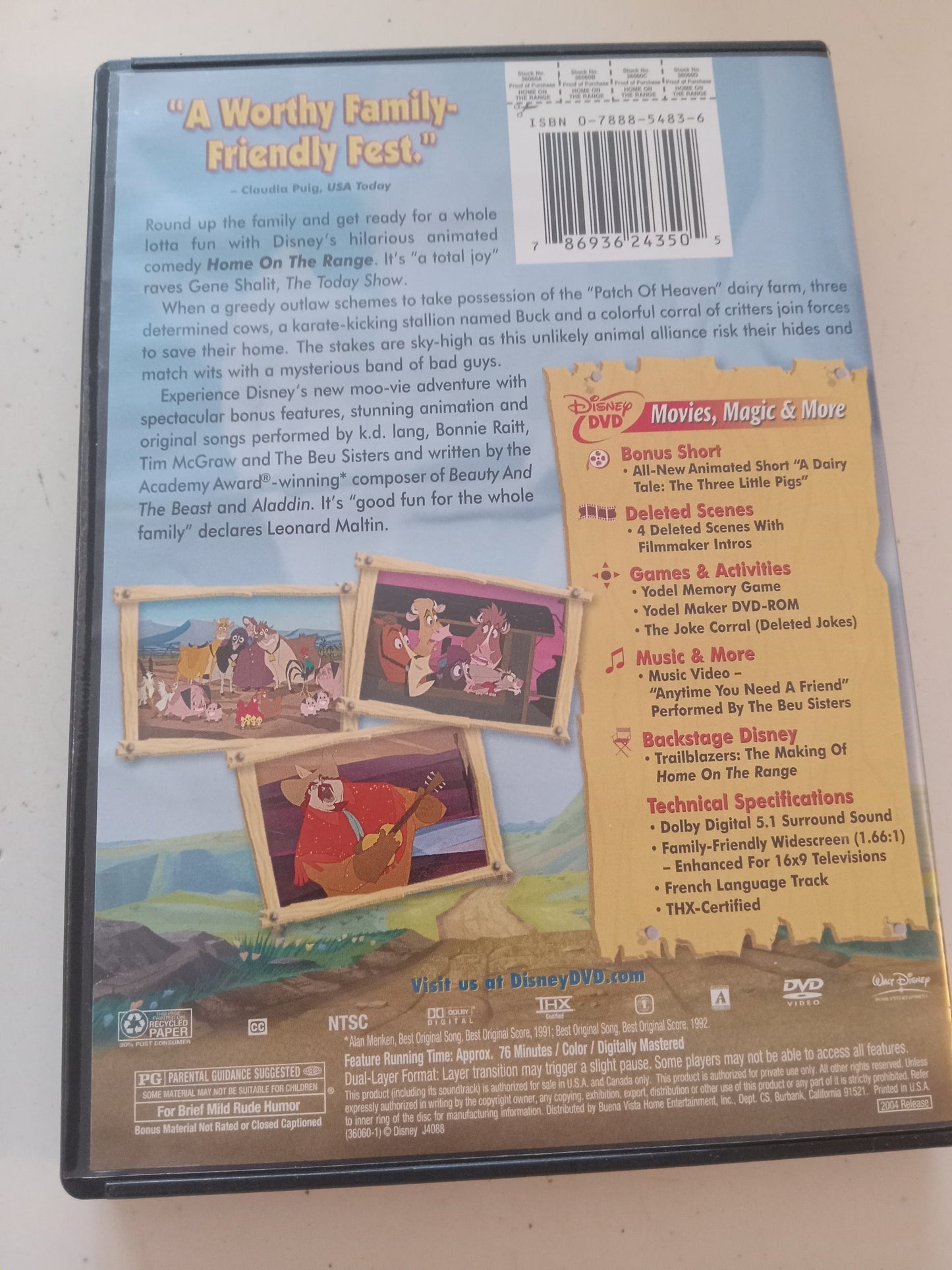 Home On The Range, Disney Animation DVD Movie, Widescreen, Rated PG, NEW/USED